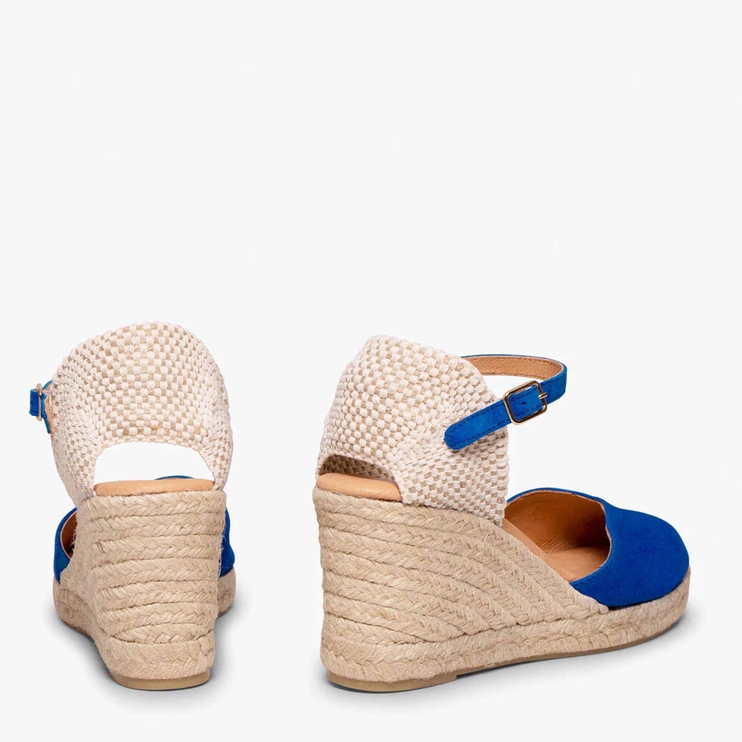 NERJA – Espadrilles à Talon Haut BLEU ROI – Image 3