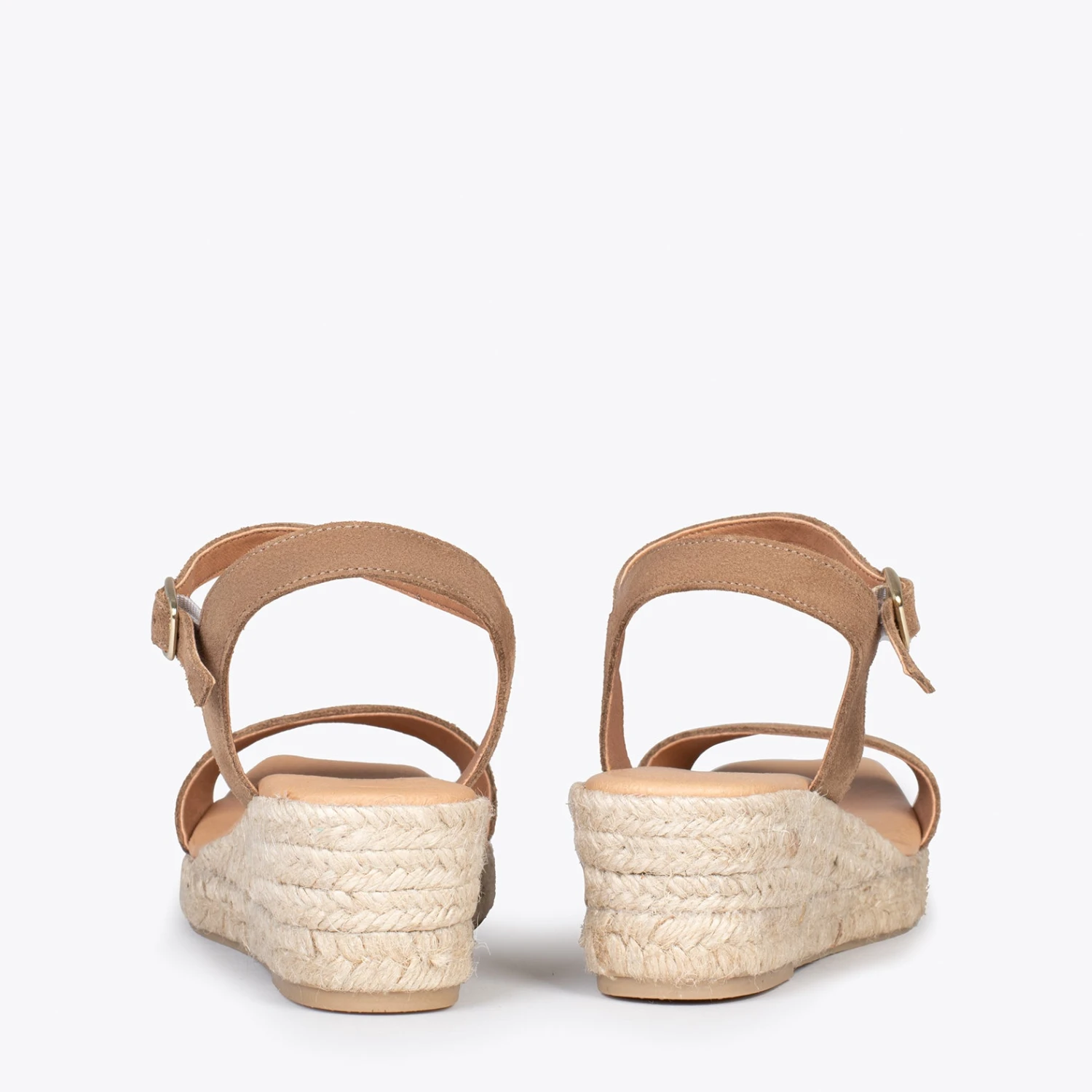 JEREZ – Sandales Compensées En Jute Et Cuir TAUPE – Image 3