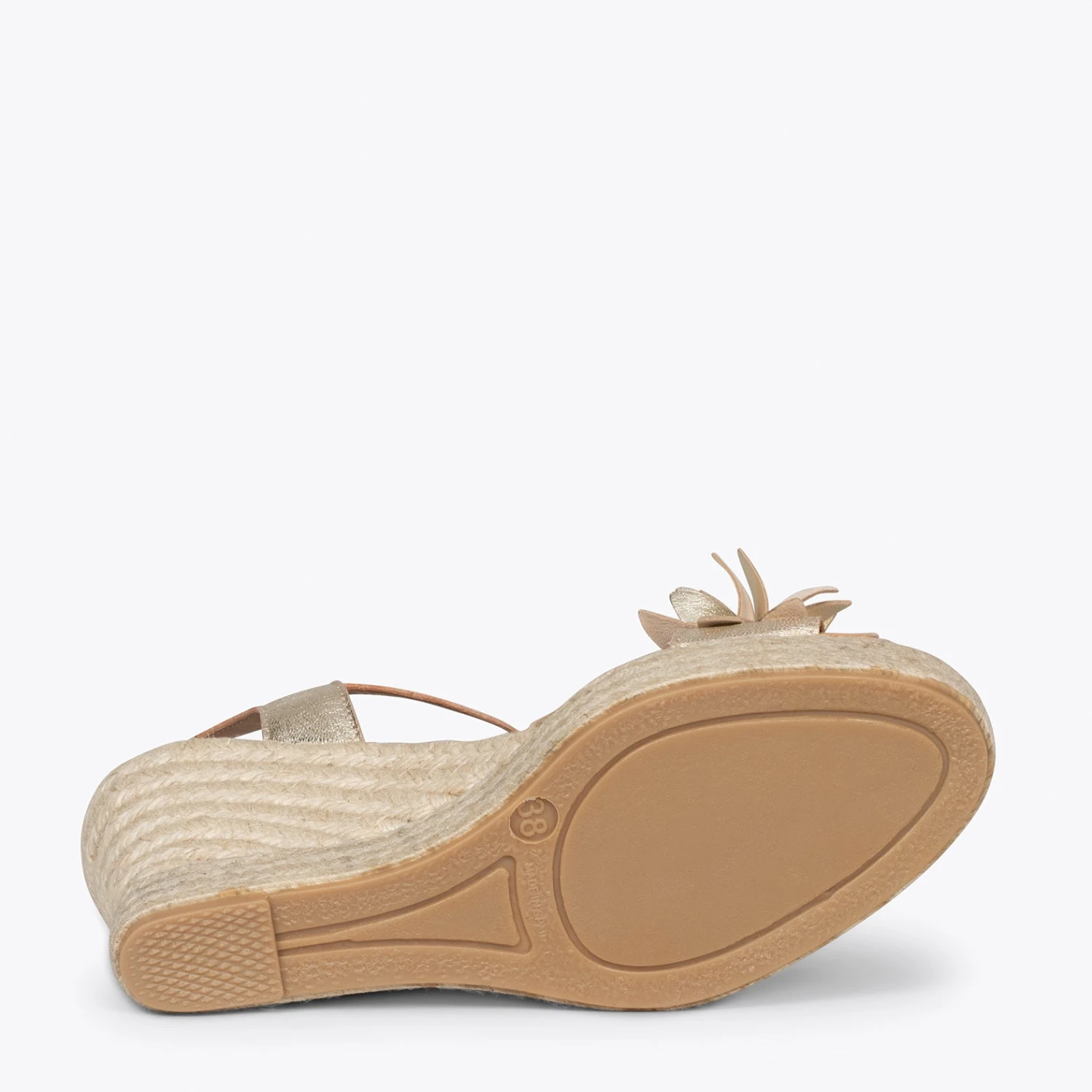 ZAHARA - Espadrilles Hautes Avec Fleurs DORÉ – Image 5