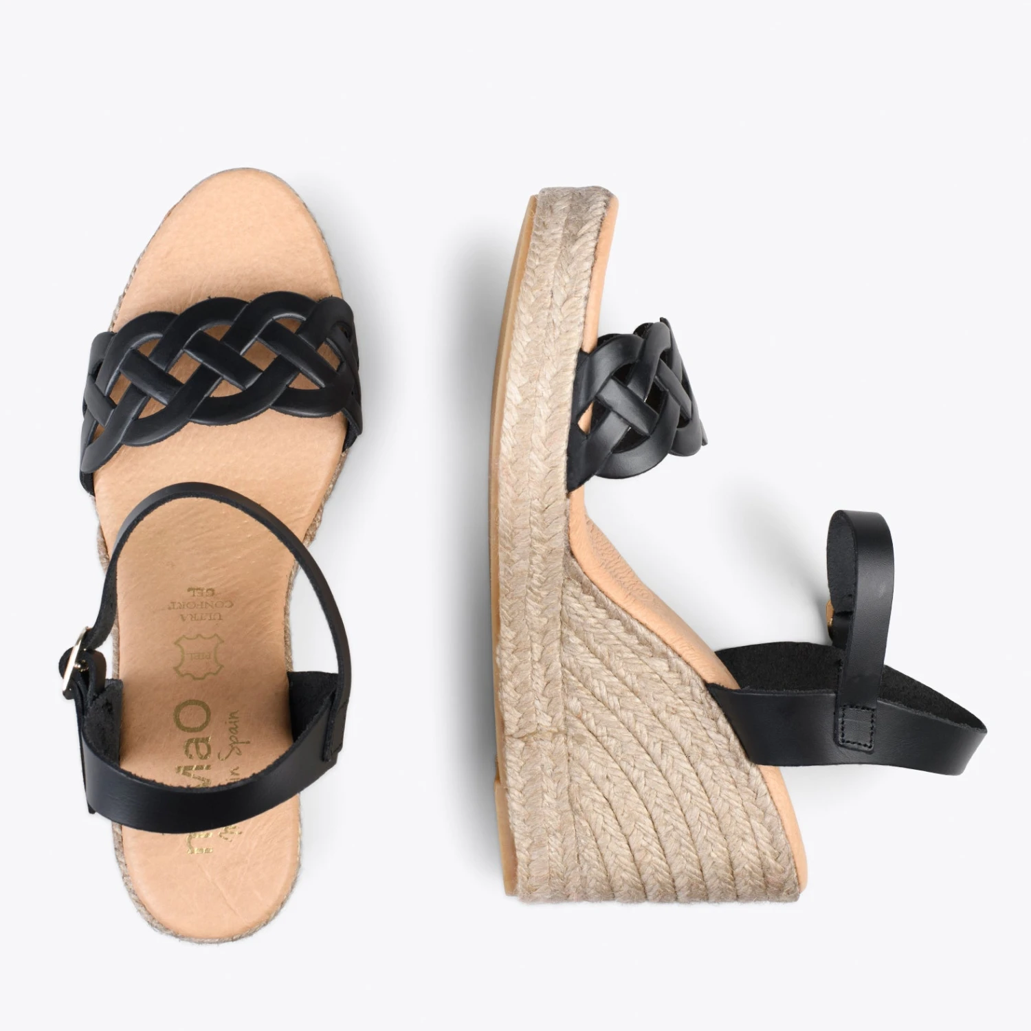 OASIS – Espadrilles à Tige Tressée NOIR – Image 2