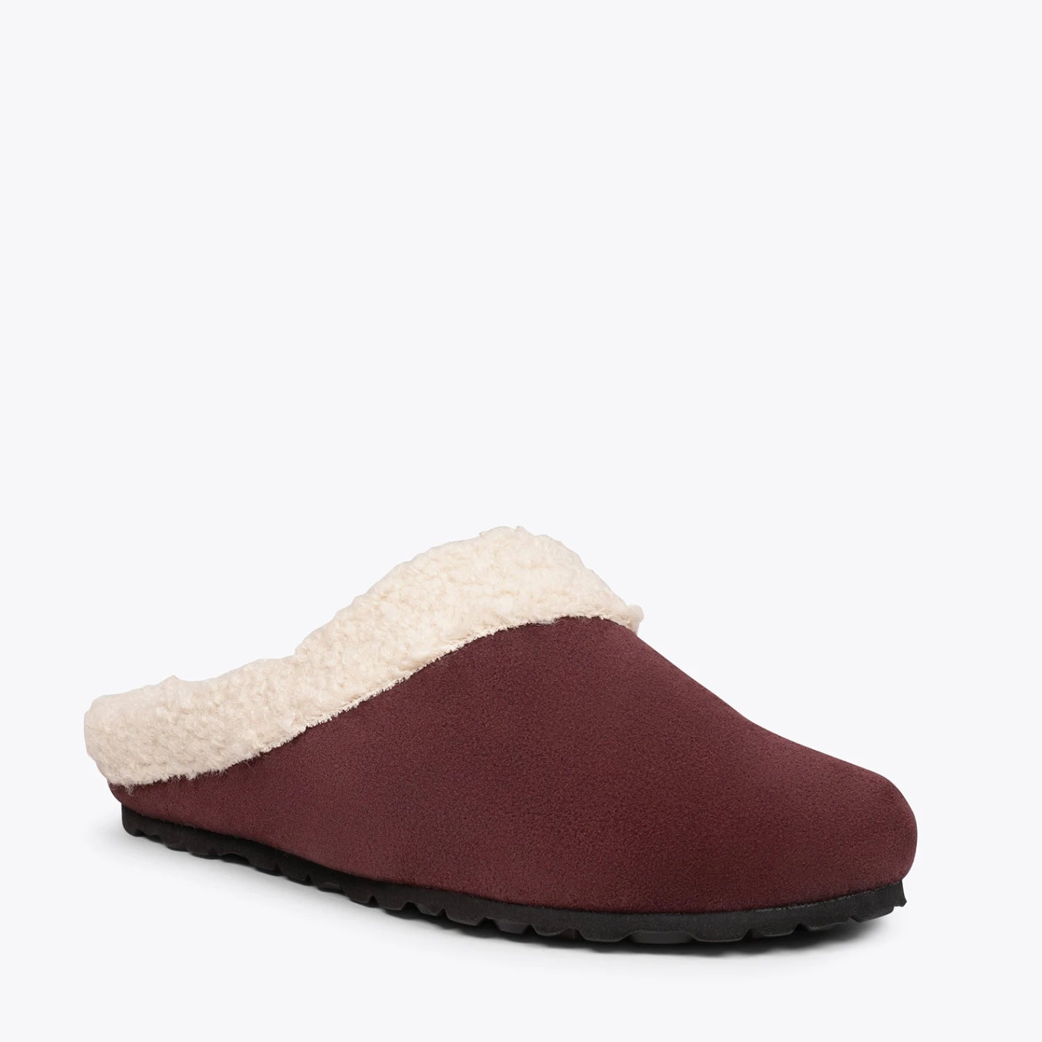 DREAM HOME - Pantoufles Avec Fourrure Pour Hommes GRENAT – Image 4