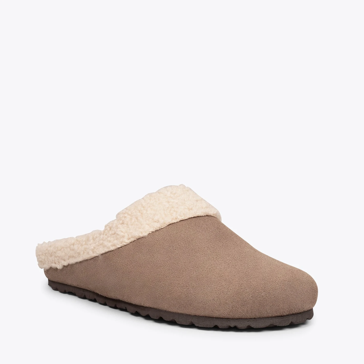 DREAM HOME - Pantoufles Avec Fourrure Pour Hommes TAUPE – Image 4