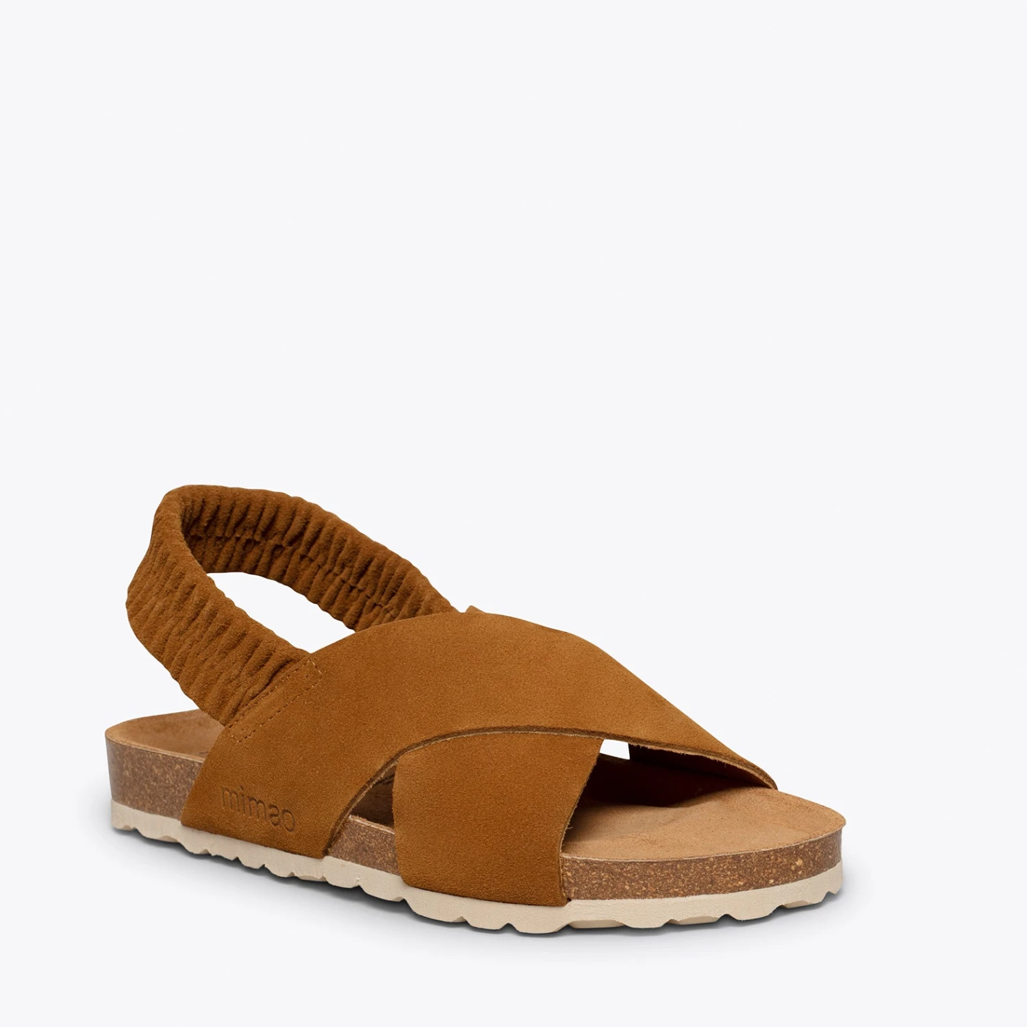 PALMERA - Sandale Plate à Brides Croisées Et élastique CAMEL – Image 5