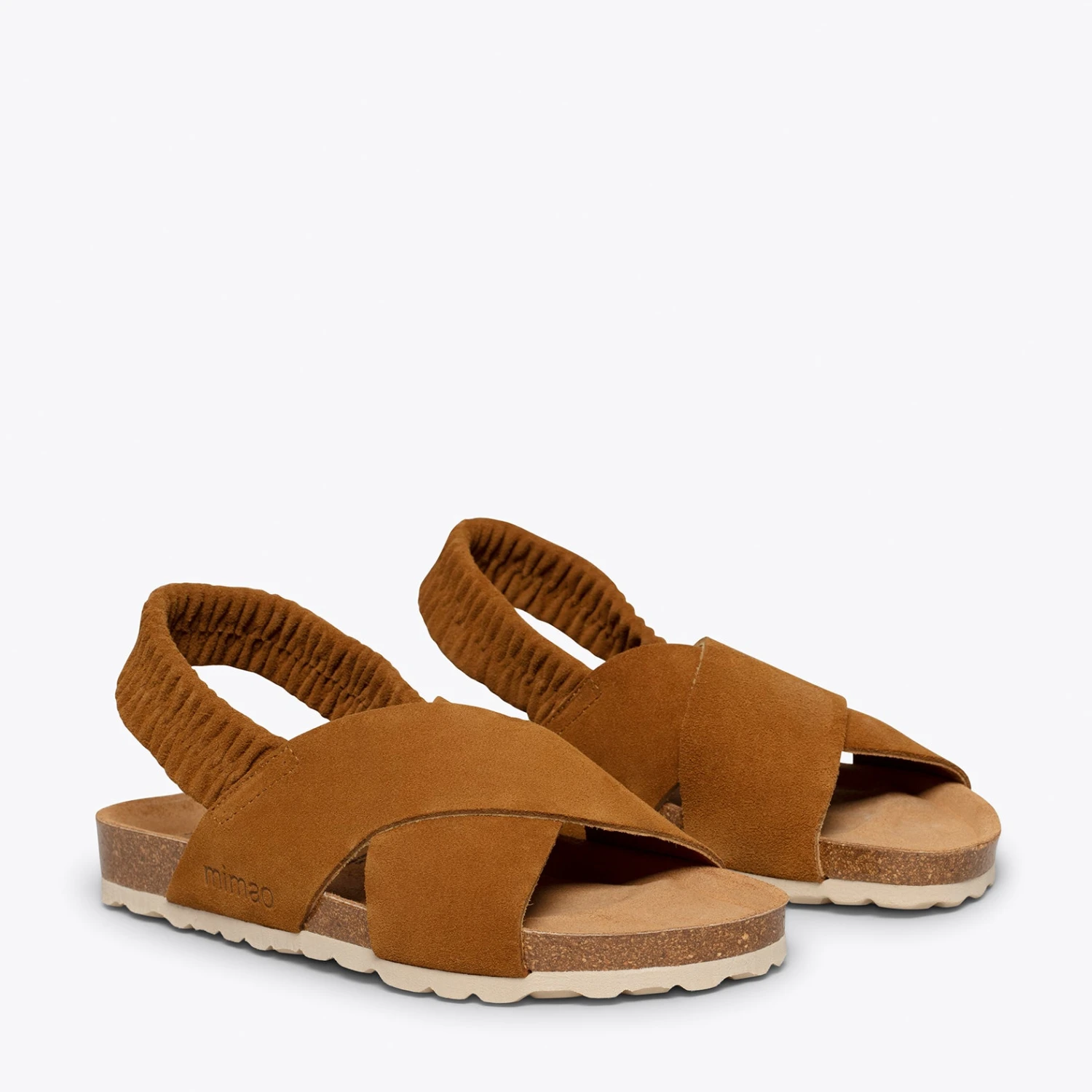 PALMERA - Sandale Plate à Brides Croisées Et élastique CAMEL – Image 2