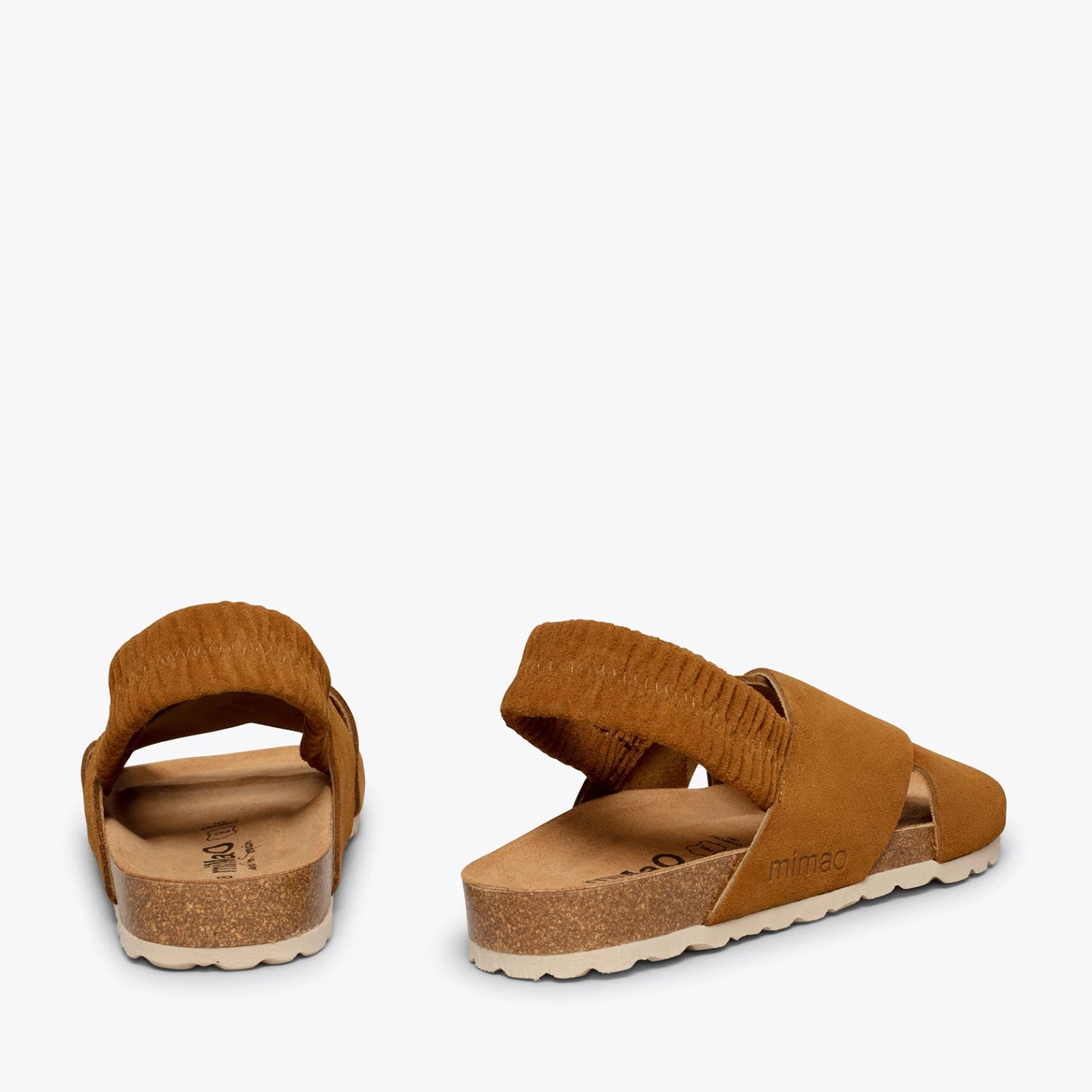 PALMERA - Sandale Plate à Brides Croisées Et élastique CAMEL – Image 4