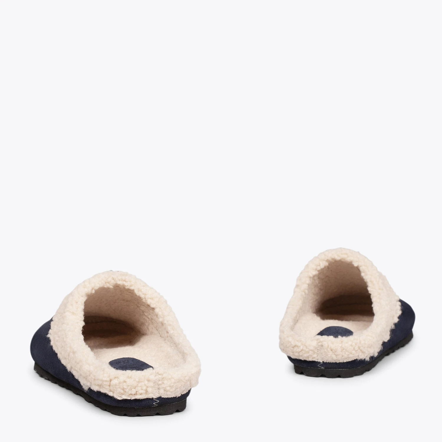 DREAM HOME - Pantoufles Avec Fourrure Pour Hommes BLEU MARINE – Image 3