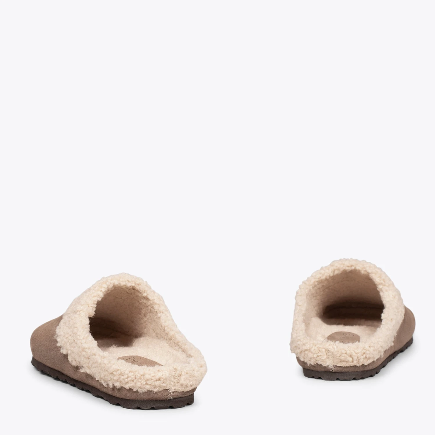 DREAM HOME - Pantoufles Avec Fourrure Pour Hommes TAUPE – Image 3