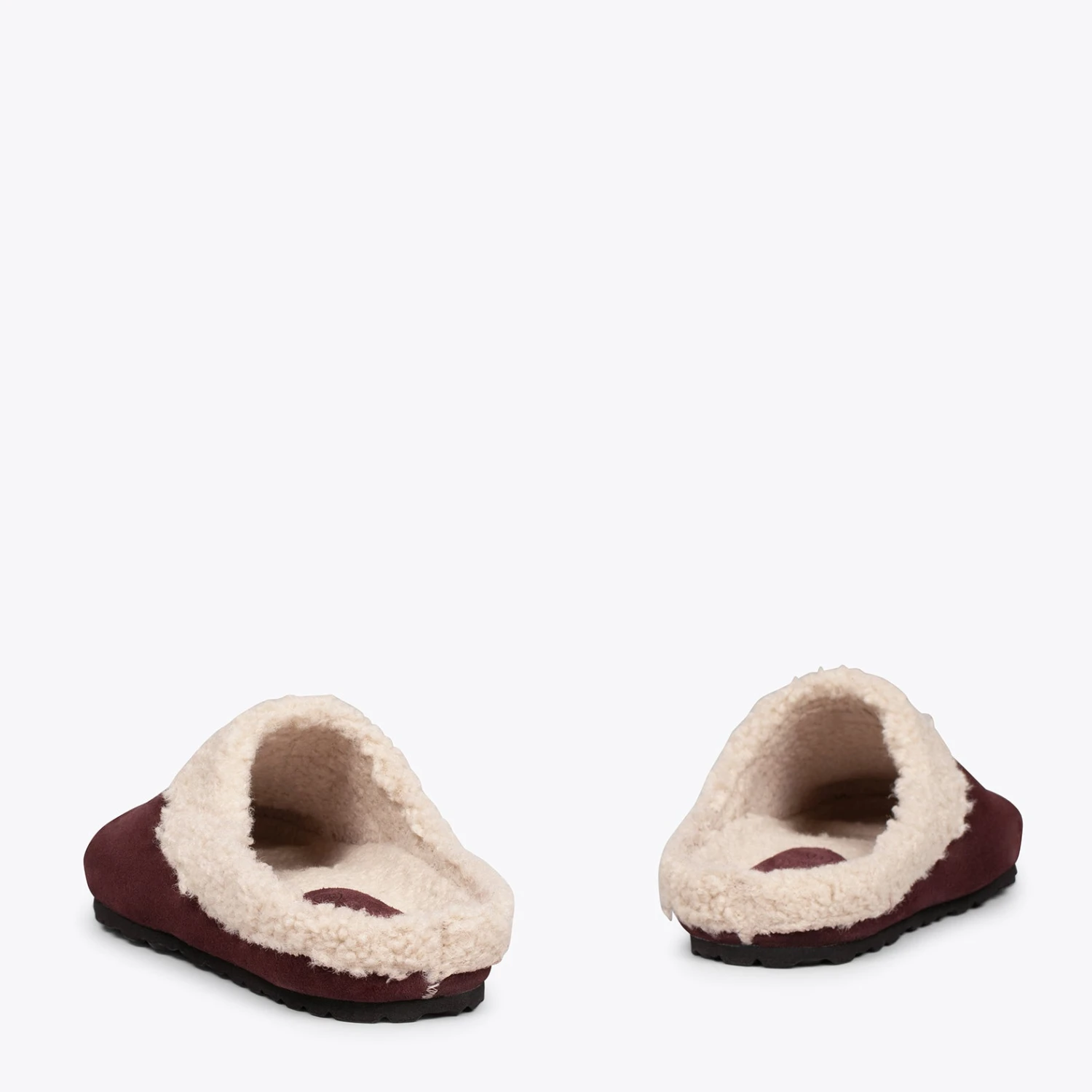 DREAM HOME - Pantoufles Avec Fourrure Pour Hommes GRENAT – Image 3