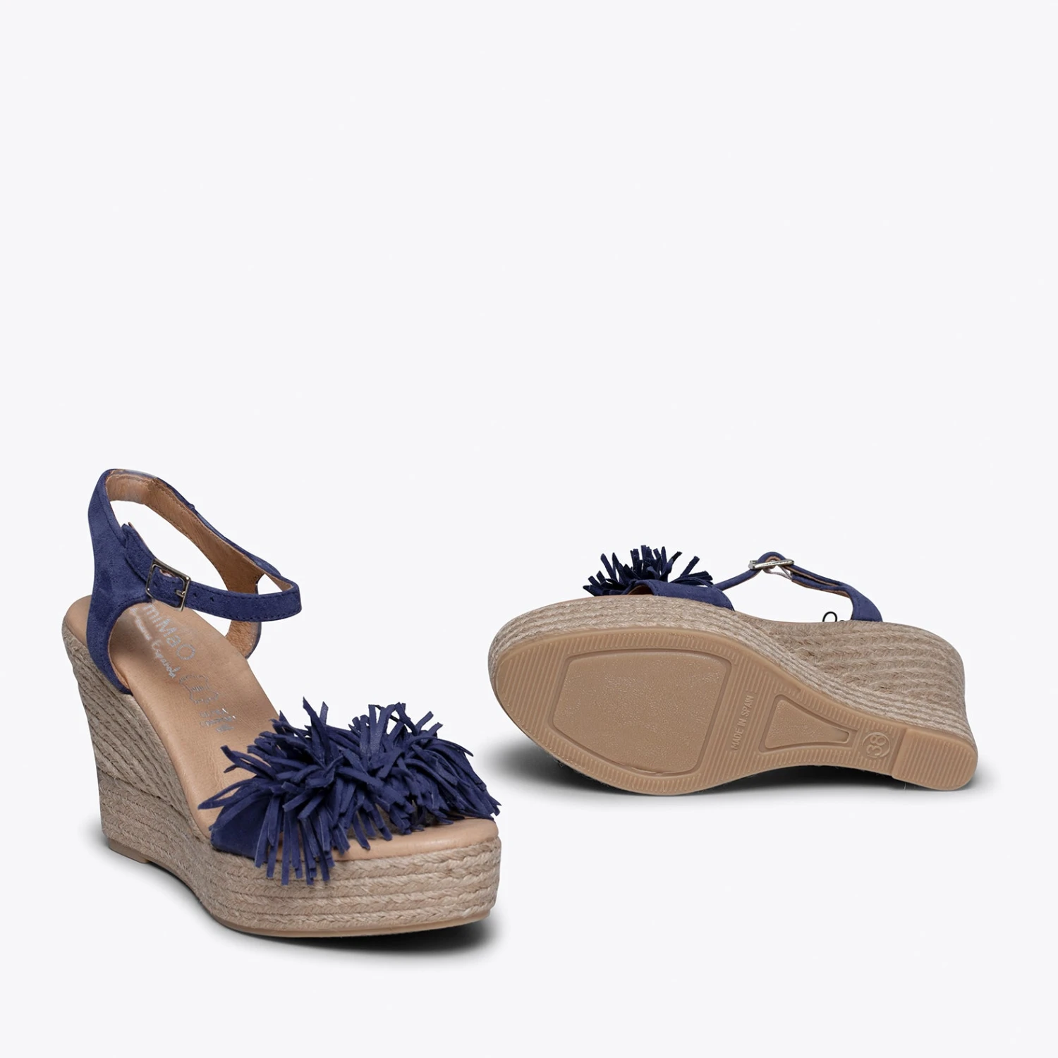 ZAHARA - Espadrilles Compensées Et Avec Pompons BLEU MARINE – Image 5