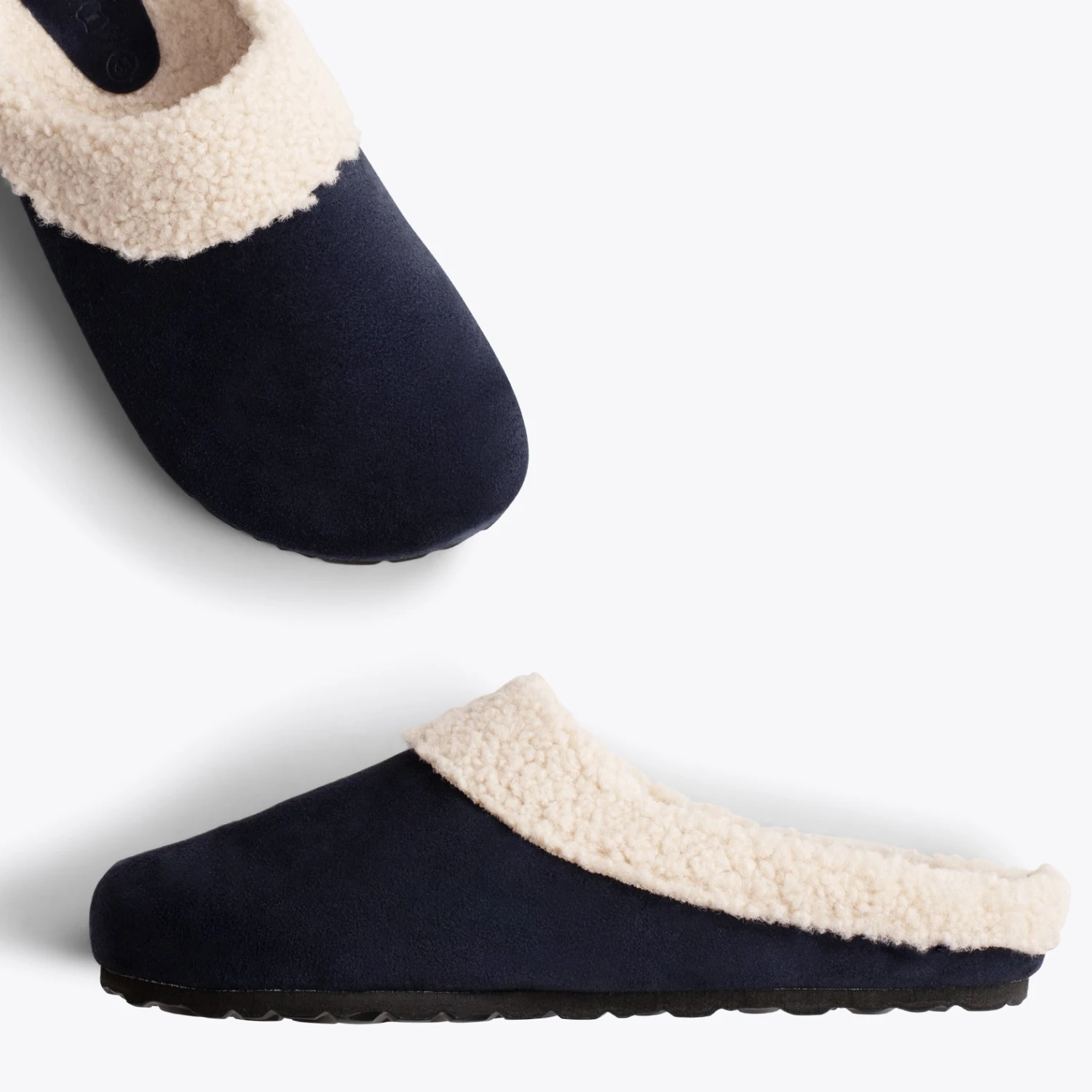 DREAM HOME - Pantoufles Avec Fourrure Pour Hommes BLEU MARINE – Image 2