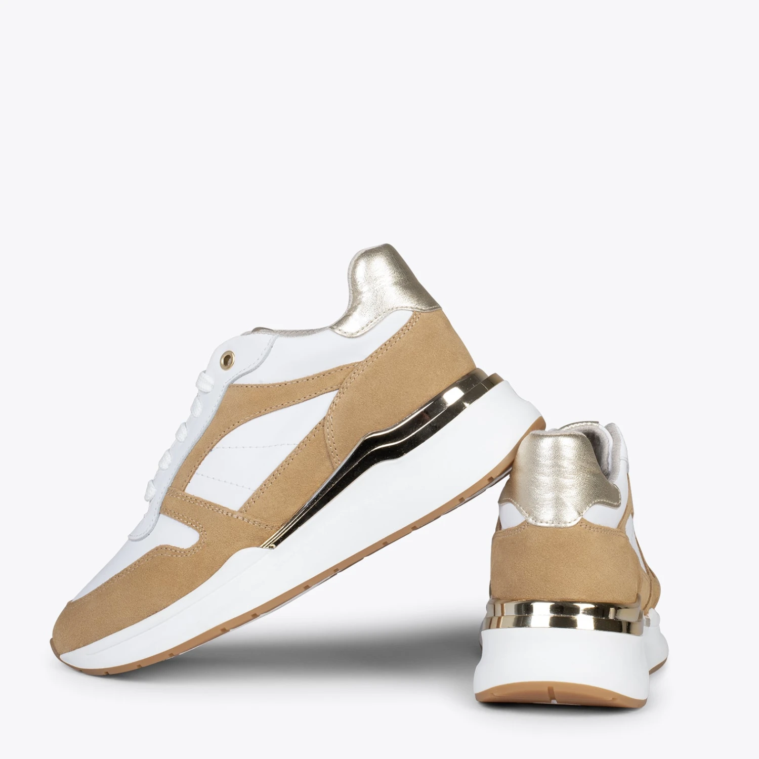 FREEDOM – Baskets Hautes à Semelle Amovible BEIGE – Image 3