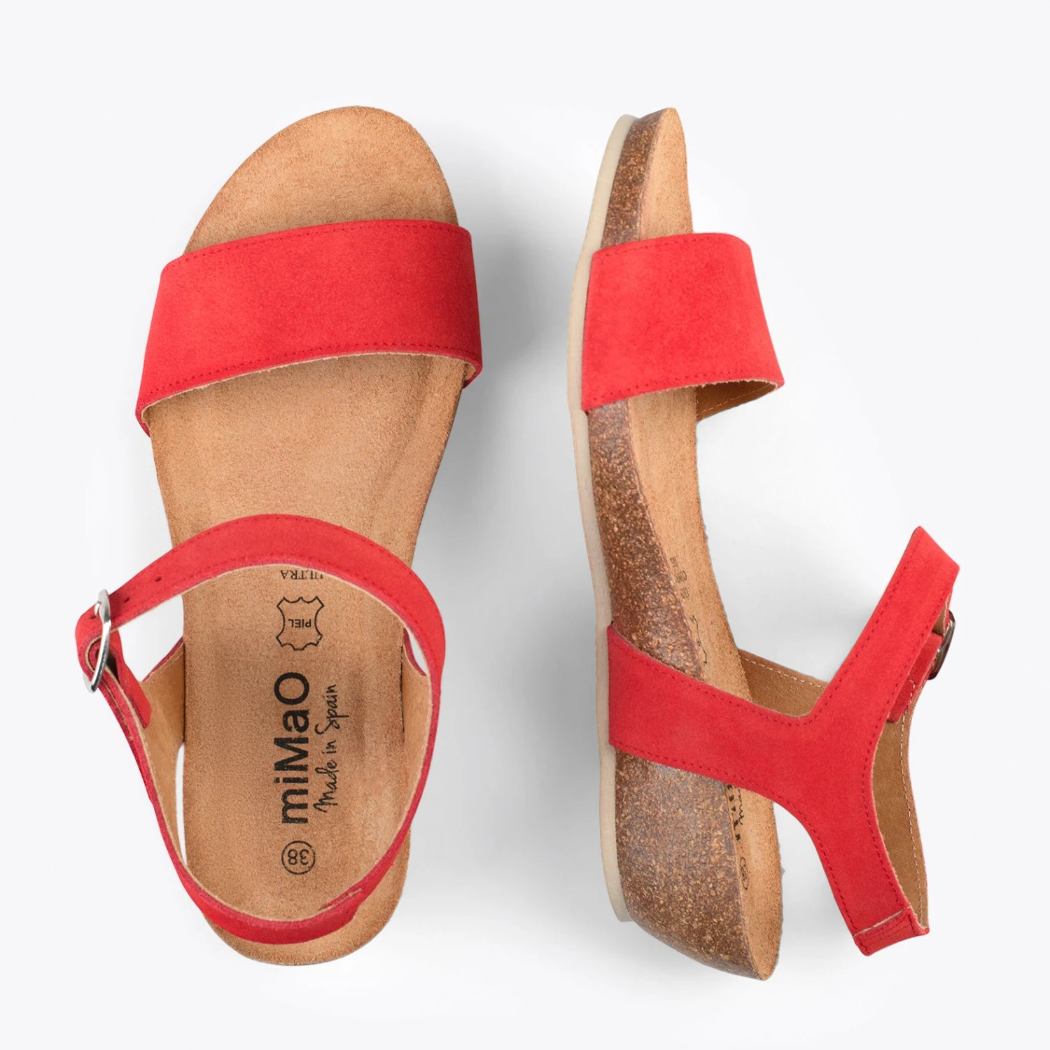 OAK – Sandales Compensées Bio En Nubuck ROUGE – Image 2