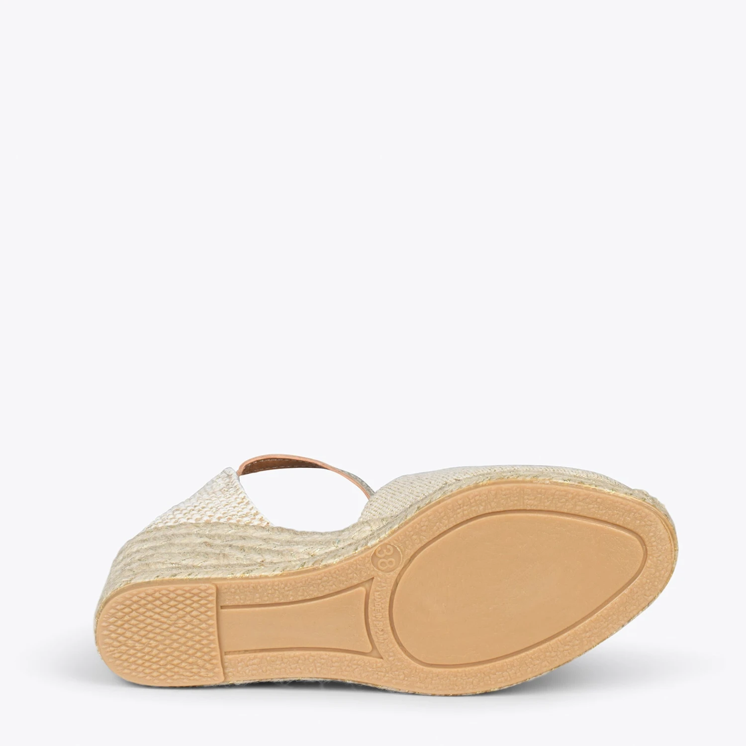 DUNA – Espadrilles En Lin Métallisé DORÉ – Image 5