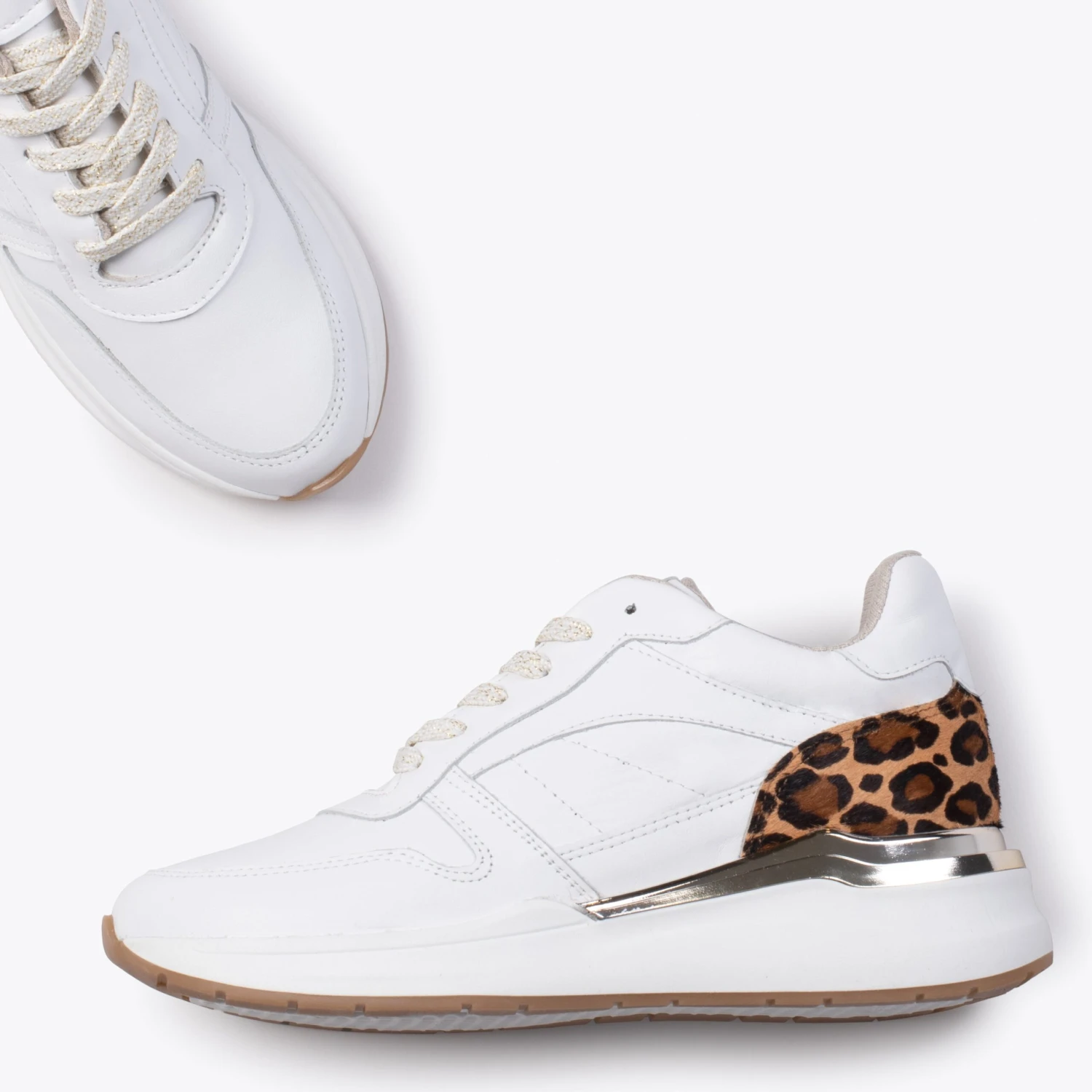 FREEDOM – Baskets à Semelle Amovible BLANC/LÉOPARD – Image 2