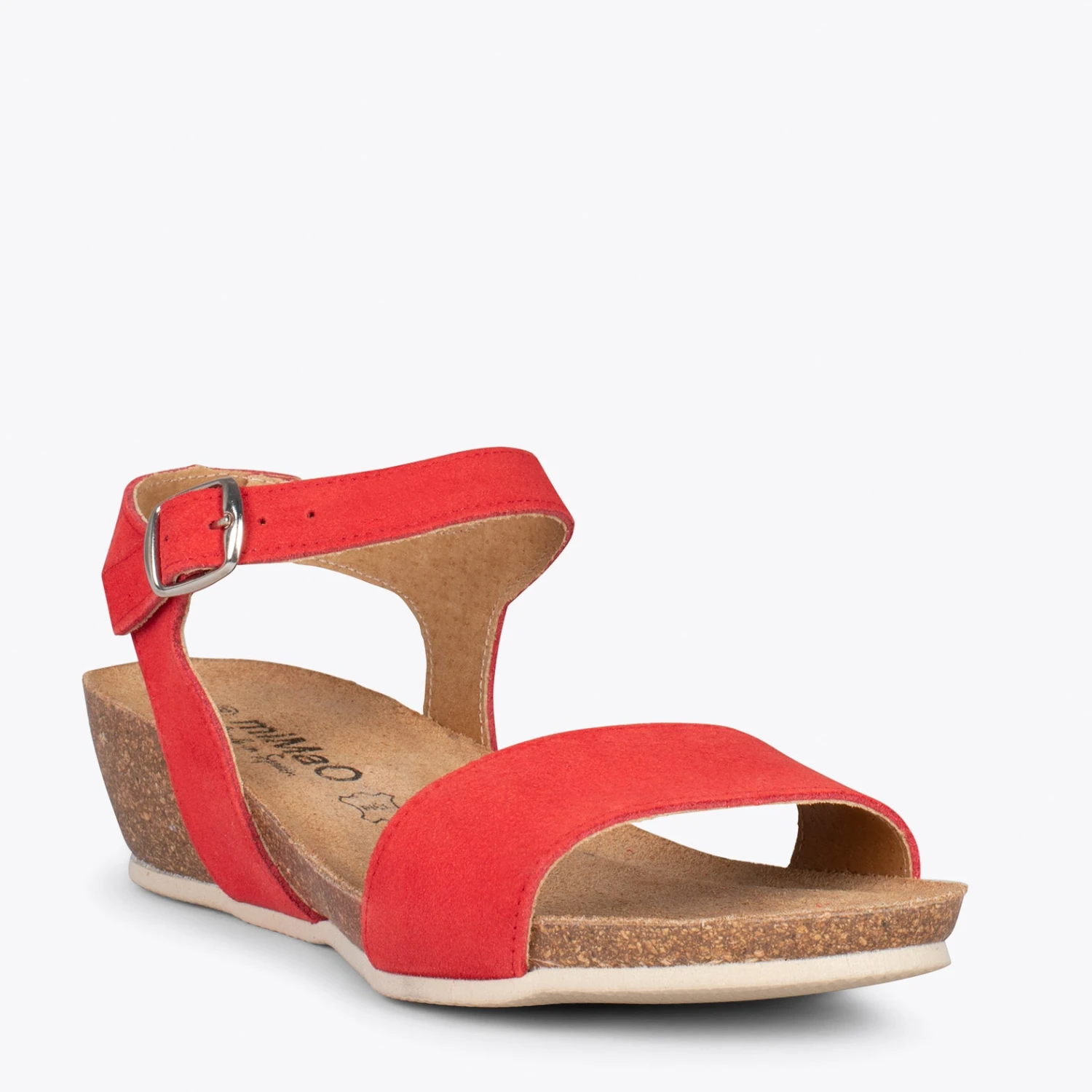 OAK – Sandales Compensées Bio En Nubuck ROUGE – Image 4