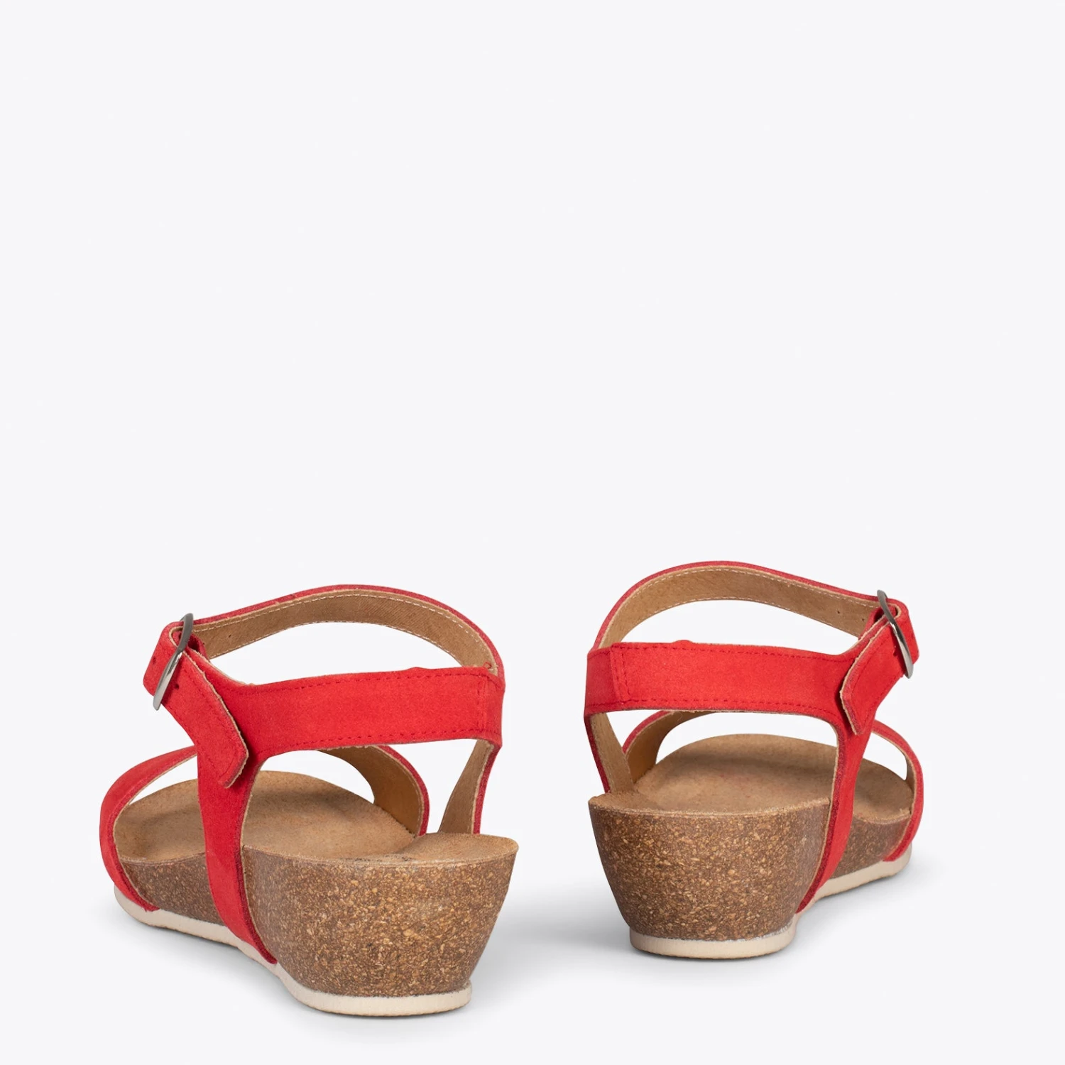OAK – Sandales Compensées Bio En Nubuck ROUGE – Image 3