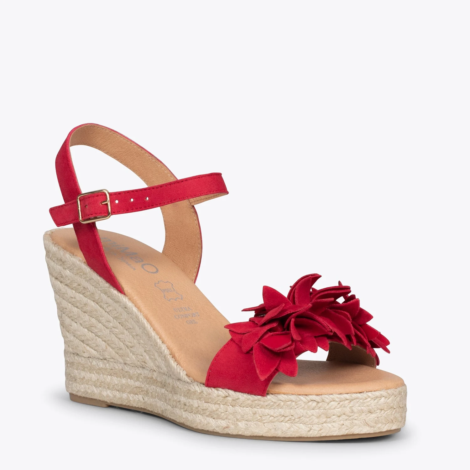ZAHARA - Espadrilles Hautes Avec Fleurs ROUGE – Image 4