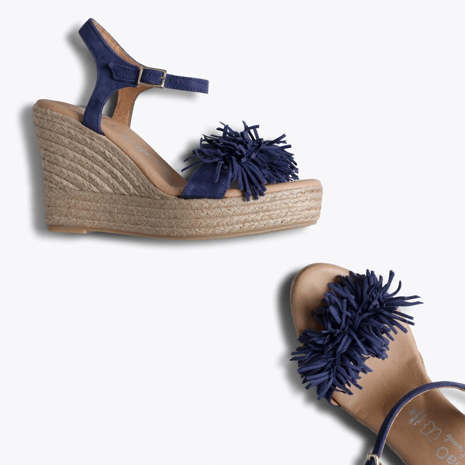 ZAHARA - Espadrilles Compensées Et Avec Pompons BLEU MARINE – Image 3