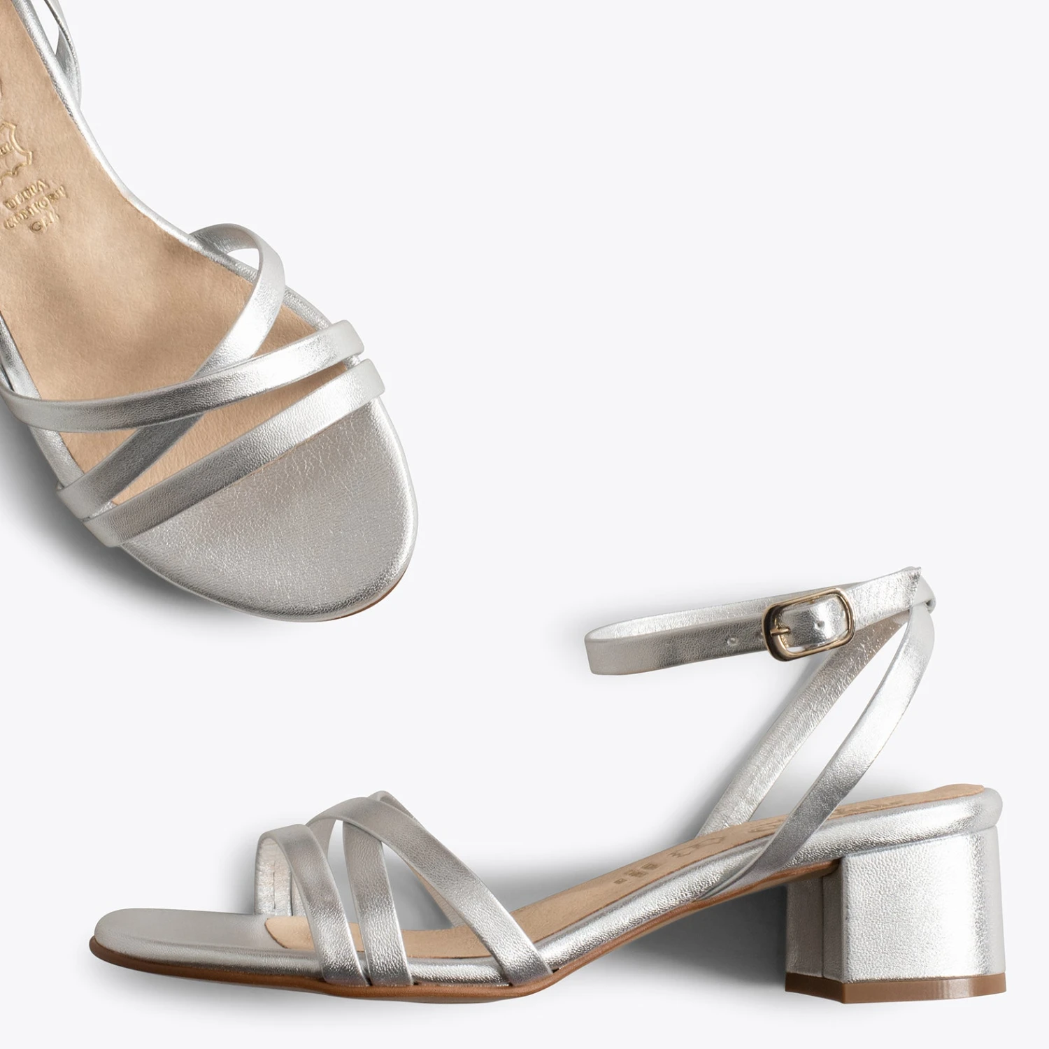 VIENA - Sandales à Brides Fines Et Talon Bas ARGENTÉ – Image 2