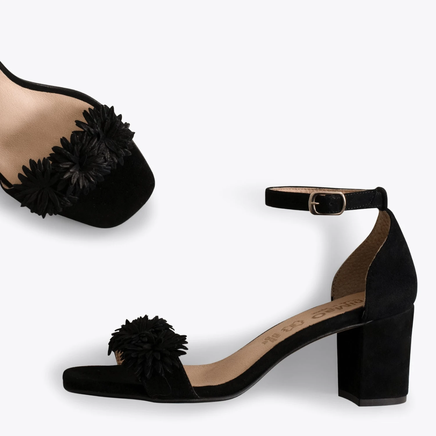ZINNIA - Sandales De Soirée Avec Fleurs NOIR – Image 2