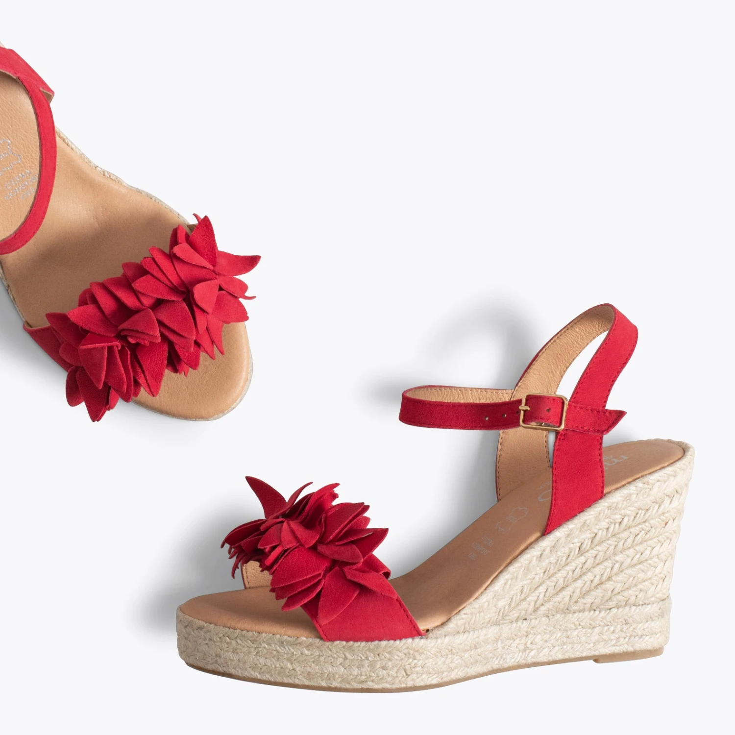ZAHARA - Espadrilles Hautes Avec Fleurs ROUGE – Image 2