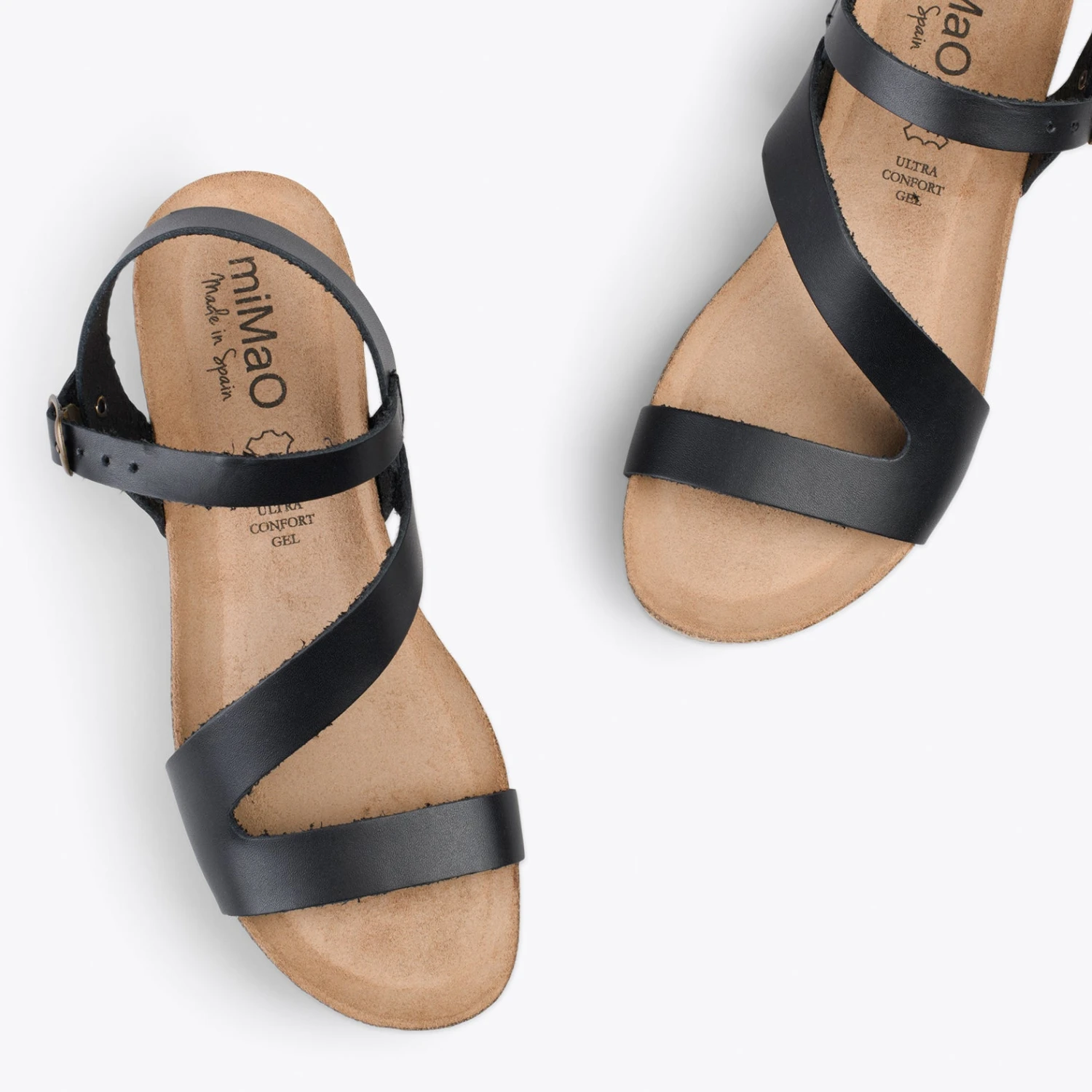 LIS – Sandales BIO En Cuir De Vachette NOIR – Image 2