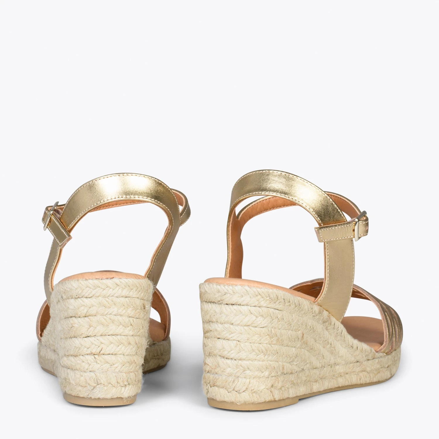 TRENZA – Espadrilles En Jute Naturel Et Tige Tressée DORÉ – Image 3