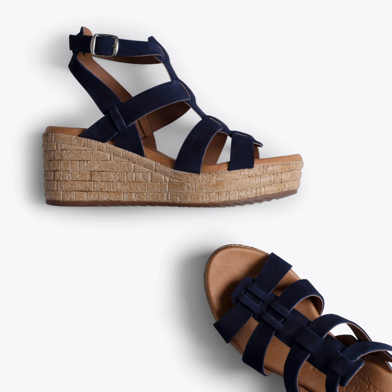 ROMAINE - Sandale Romaine Avec Plateforme BLEU MARINE – Image 3