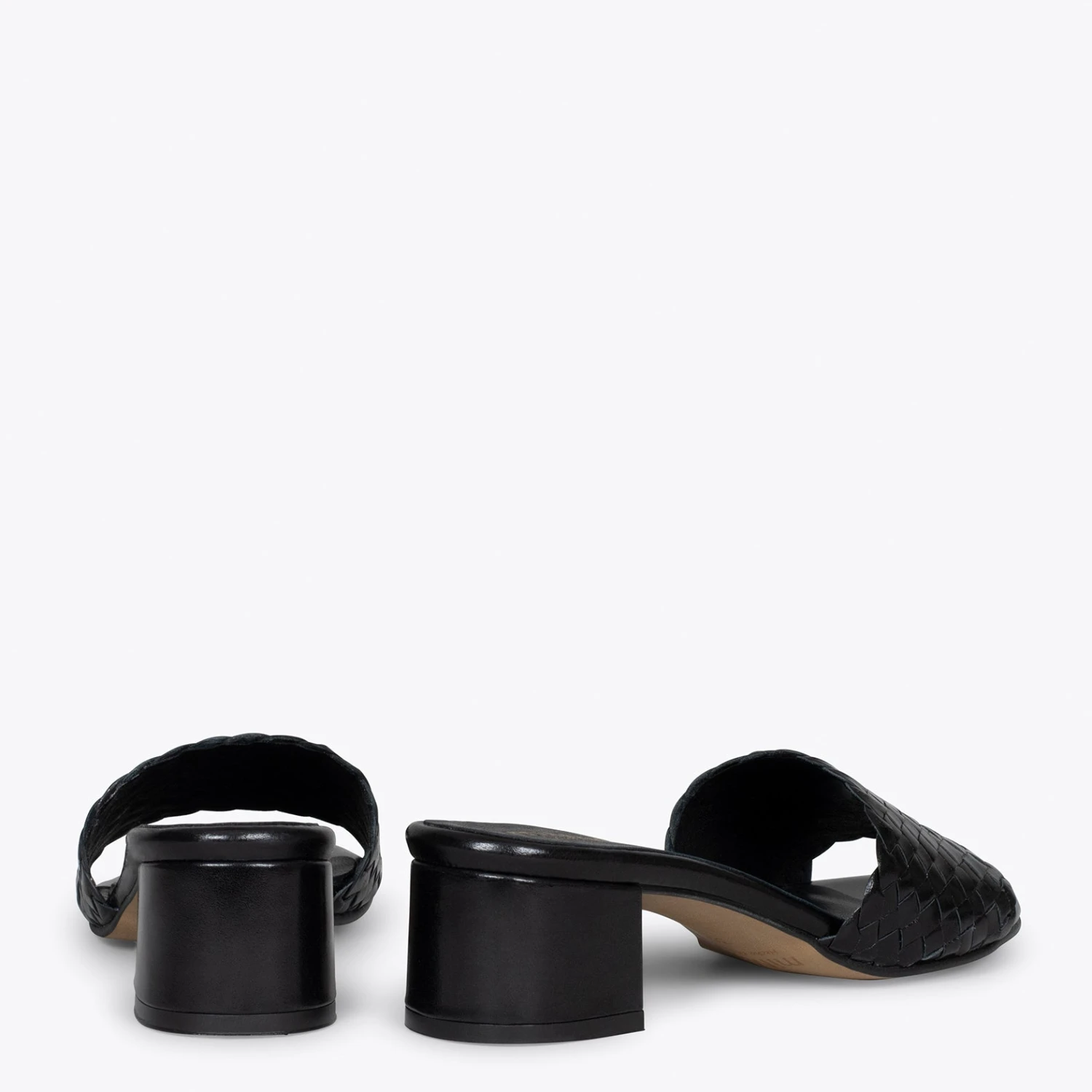 SIENA - Mules Tressées à Talon NOIR – Image 3