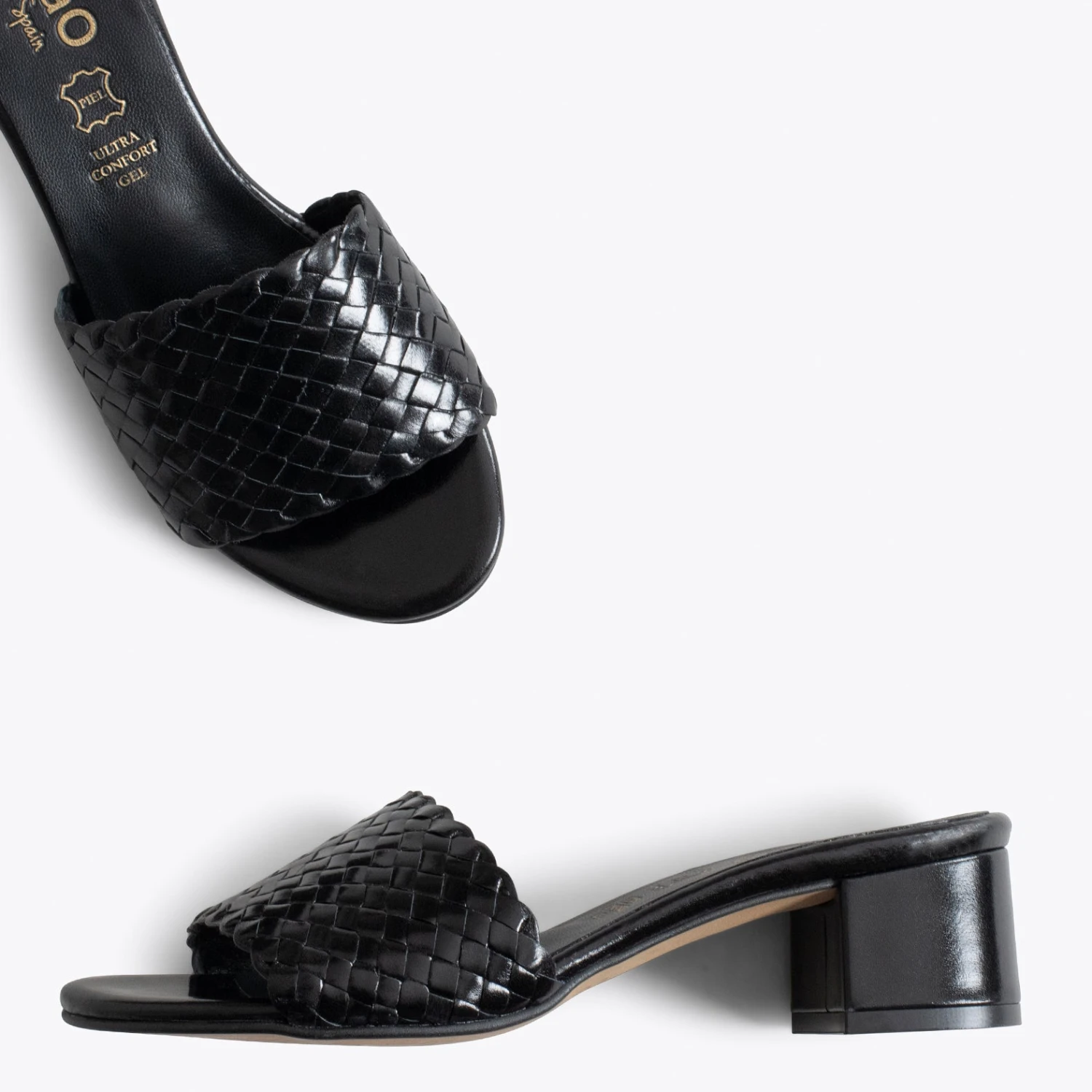 SIENA - Mules Tressées à Talon NOIR – Image 2