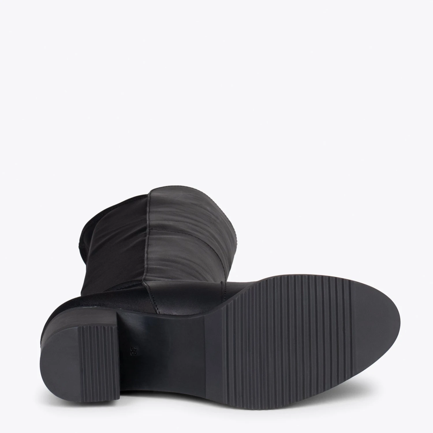 ELASTIQUE– Bottes Hautes à Talon Bas NOIR – Image 5