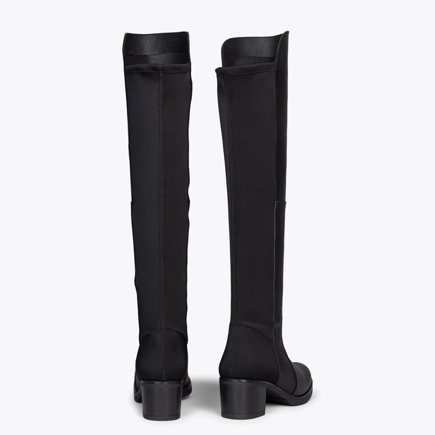 ELASTIQUE– Bottes Hautes à Talon Bas NOIR – Image 3