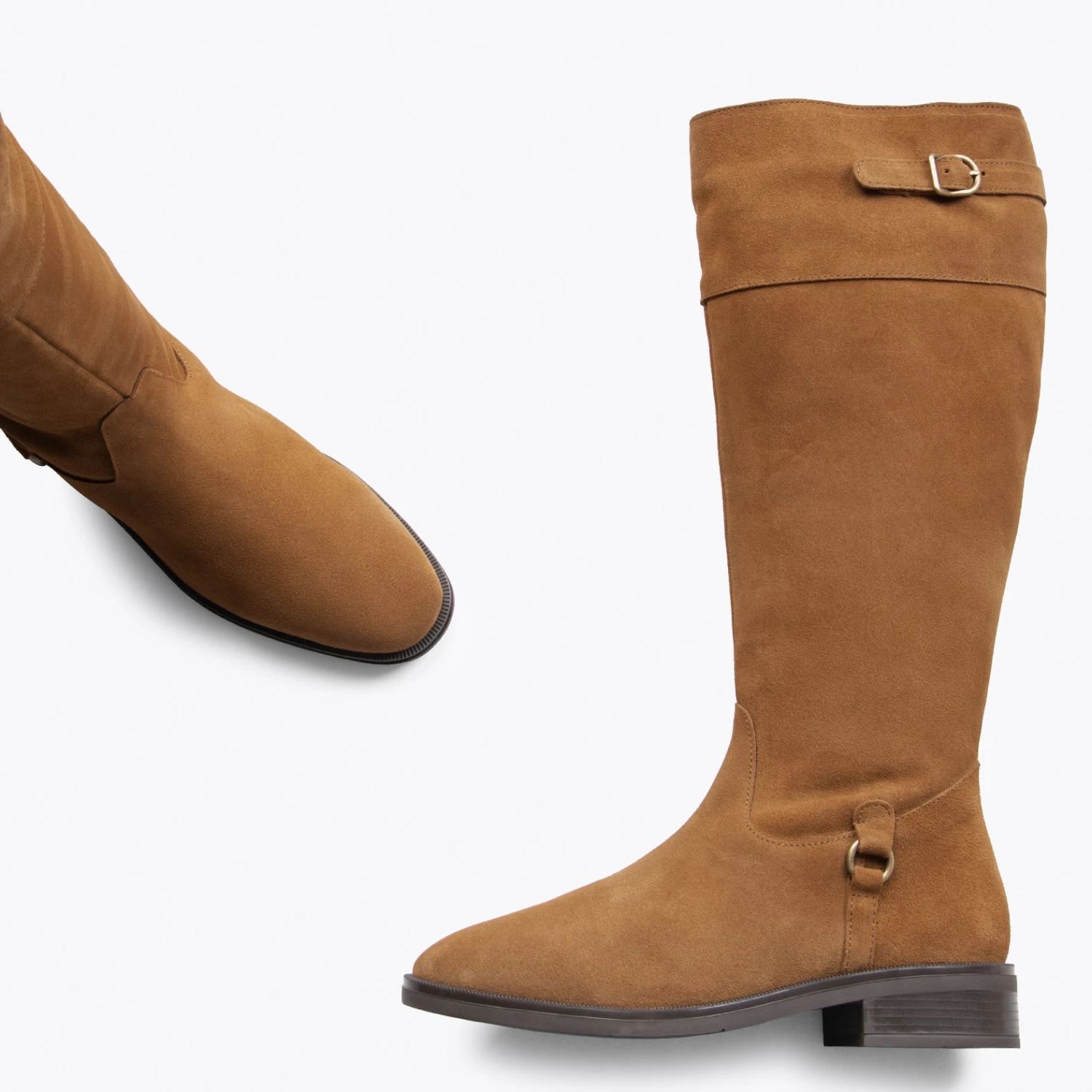 VIRGINIA – Bottes Hautes Pour Femme Avec Boucle CAMEL – Image 2