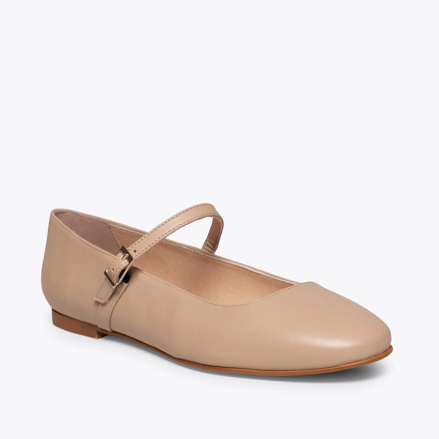 BALLERINES BABIES – Ballerines Pour Femme Cuir TAUPE – Image 2