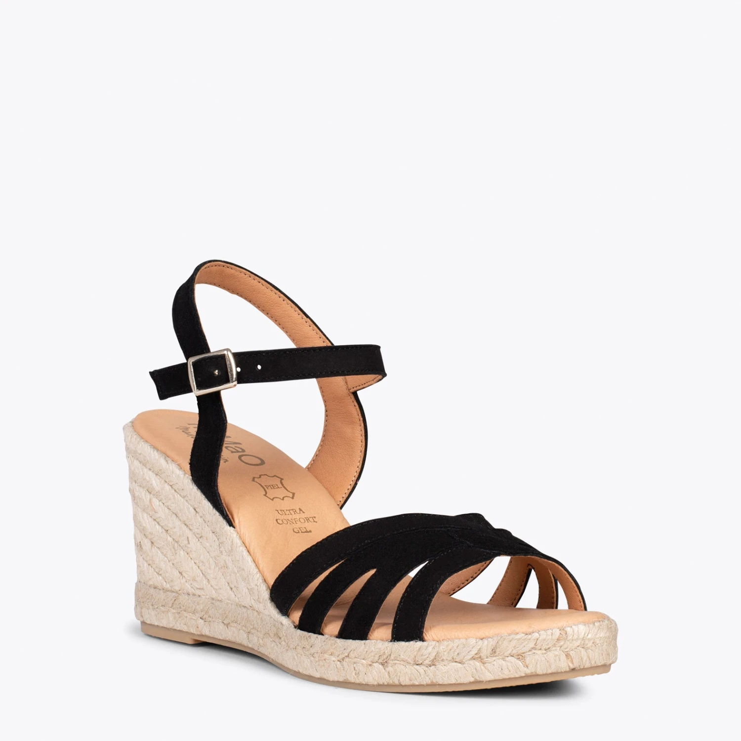 HOYAMBRE - Sandales à Talon Compensé En Jute NOIR – Image 4