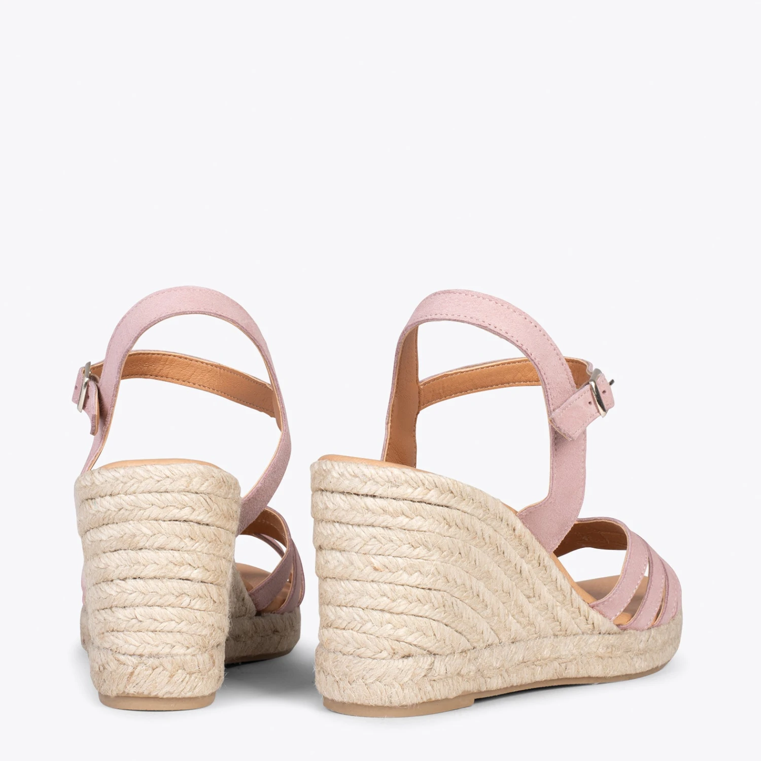 HOYAMBRE - Sandales à Talon Compensé En Jute ROSE – Image 3