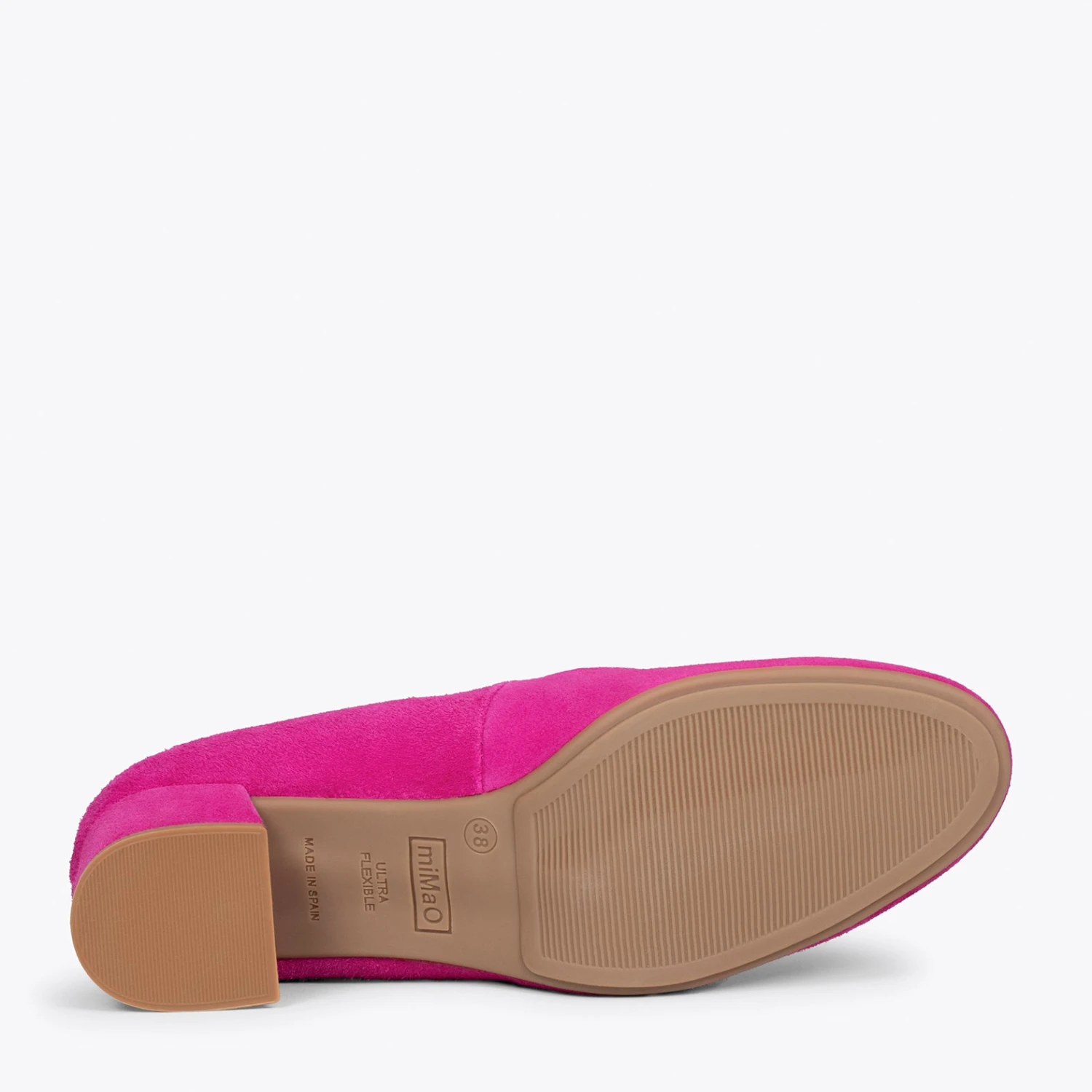 URBAN ROND – Chaussures à Talon Bas En Daim FUCHSIA – Image 5