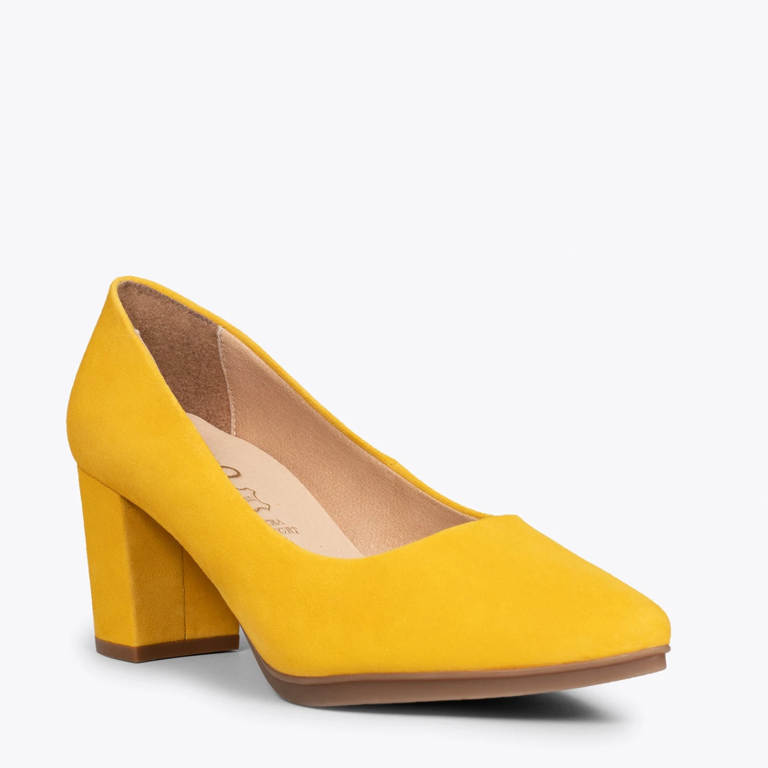 URBAN S - Chaussures à Talon Moyen En Daim JAUNE – Image 4