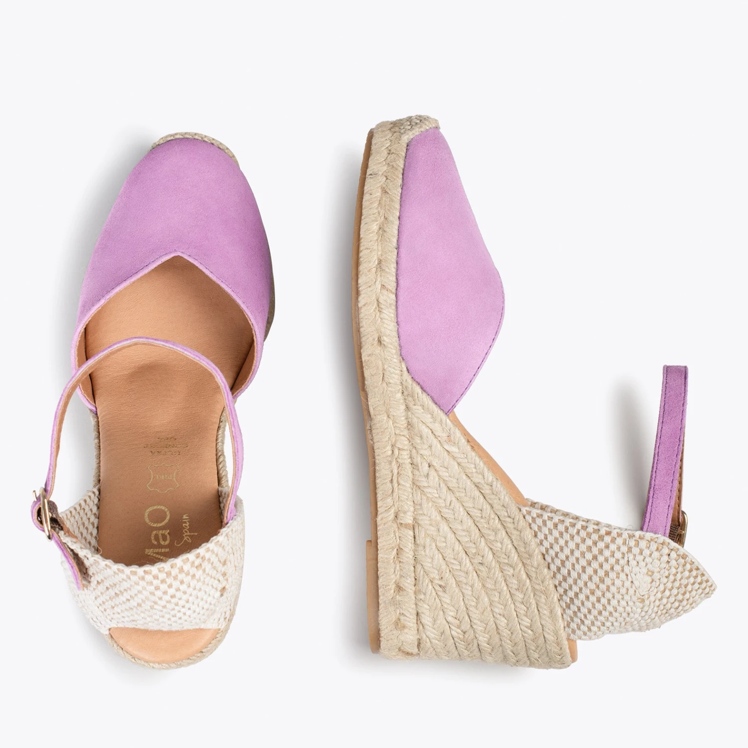 NERJA – Espadrilles à Talon Haut MAUVE – Image 2