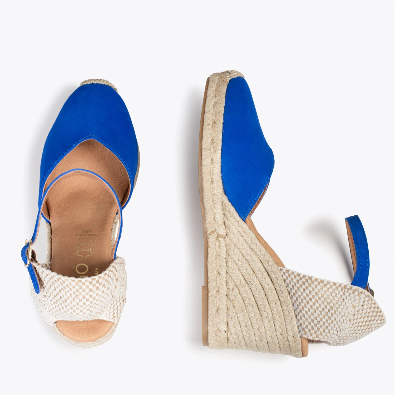 NERJA – Espadrilles à Talon Haut BLEU ROI – Image 2