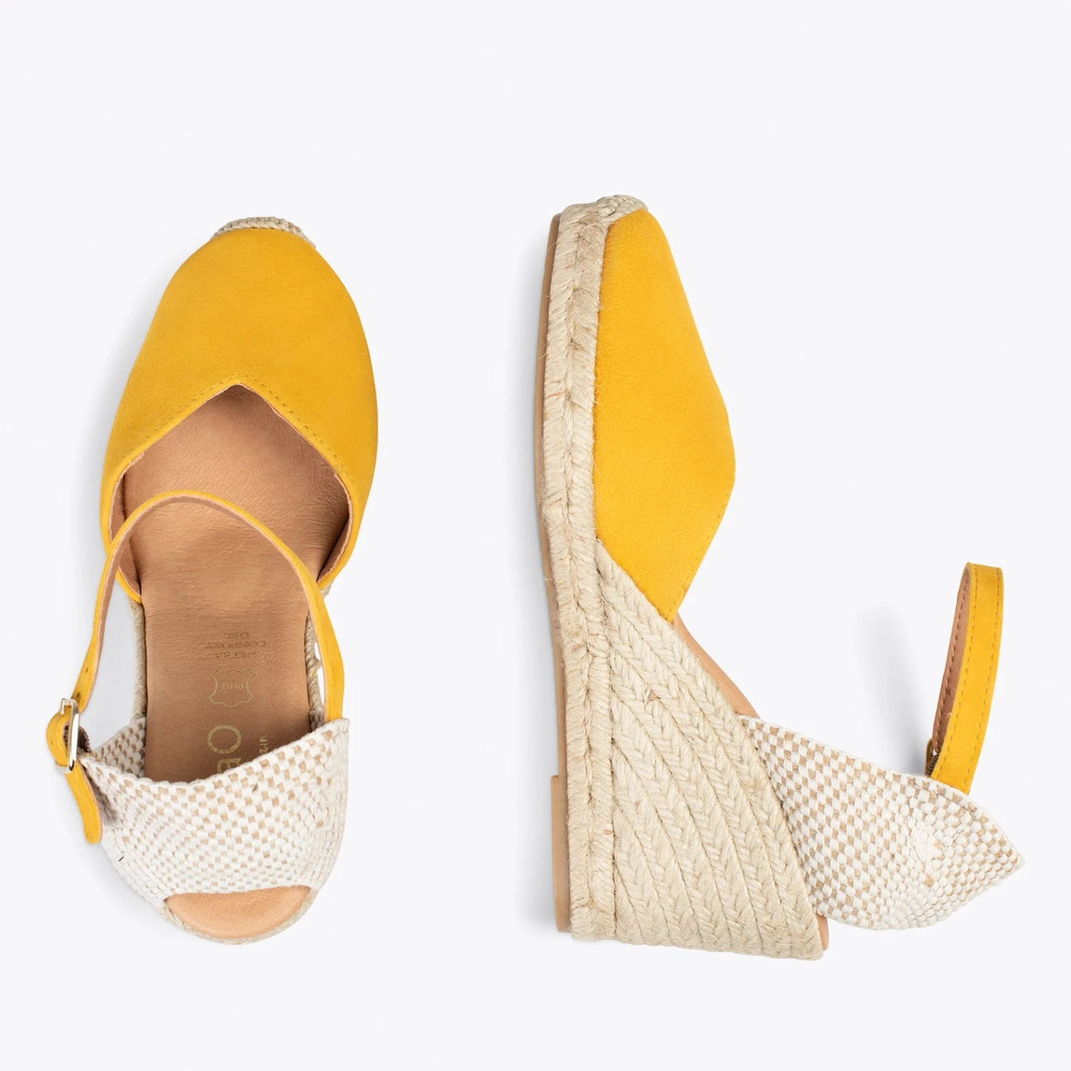 NERJA – Espadrilles à Talon Haut MOUTARDE – Image 2