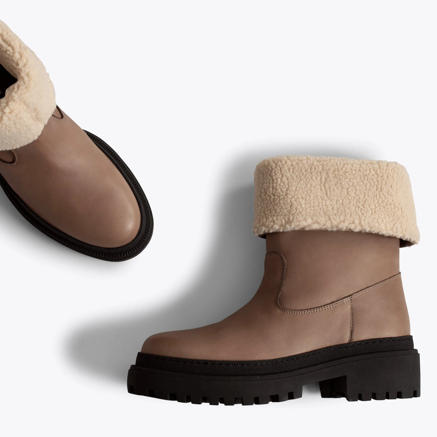 POLAR - Bottes TAUPE En Cuir Nappa – Image 2