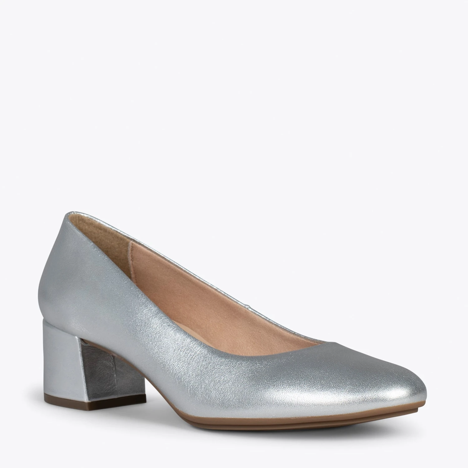 URBAN ROND SPLASH - Chaussures à Talon Bas ARGENTÉ En Cuir Métallisé – Image 4