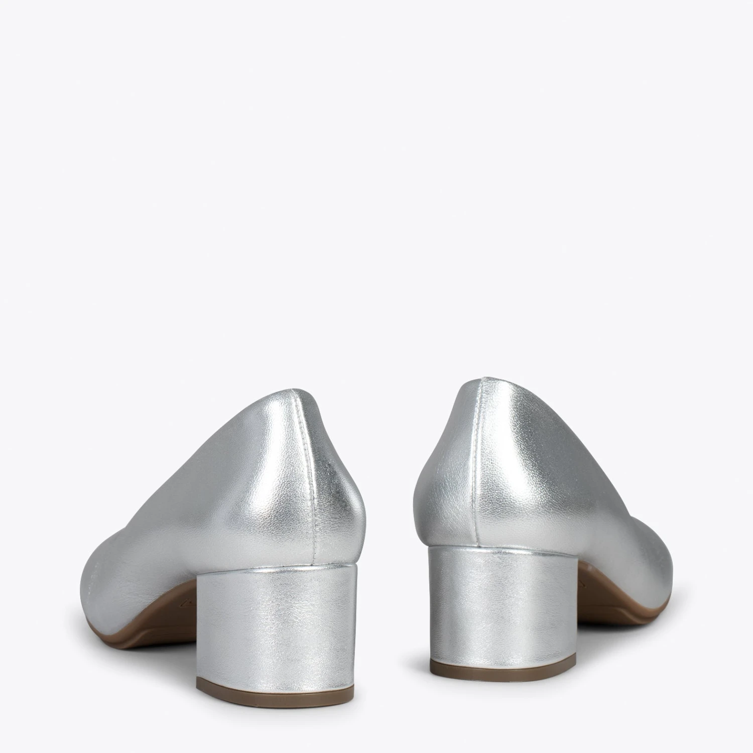 URBAN ROND SPLASH - Chaussures à Talon Bas ARGENTÉ En Cuir Métallisé – Image 3