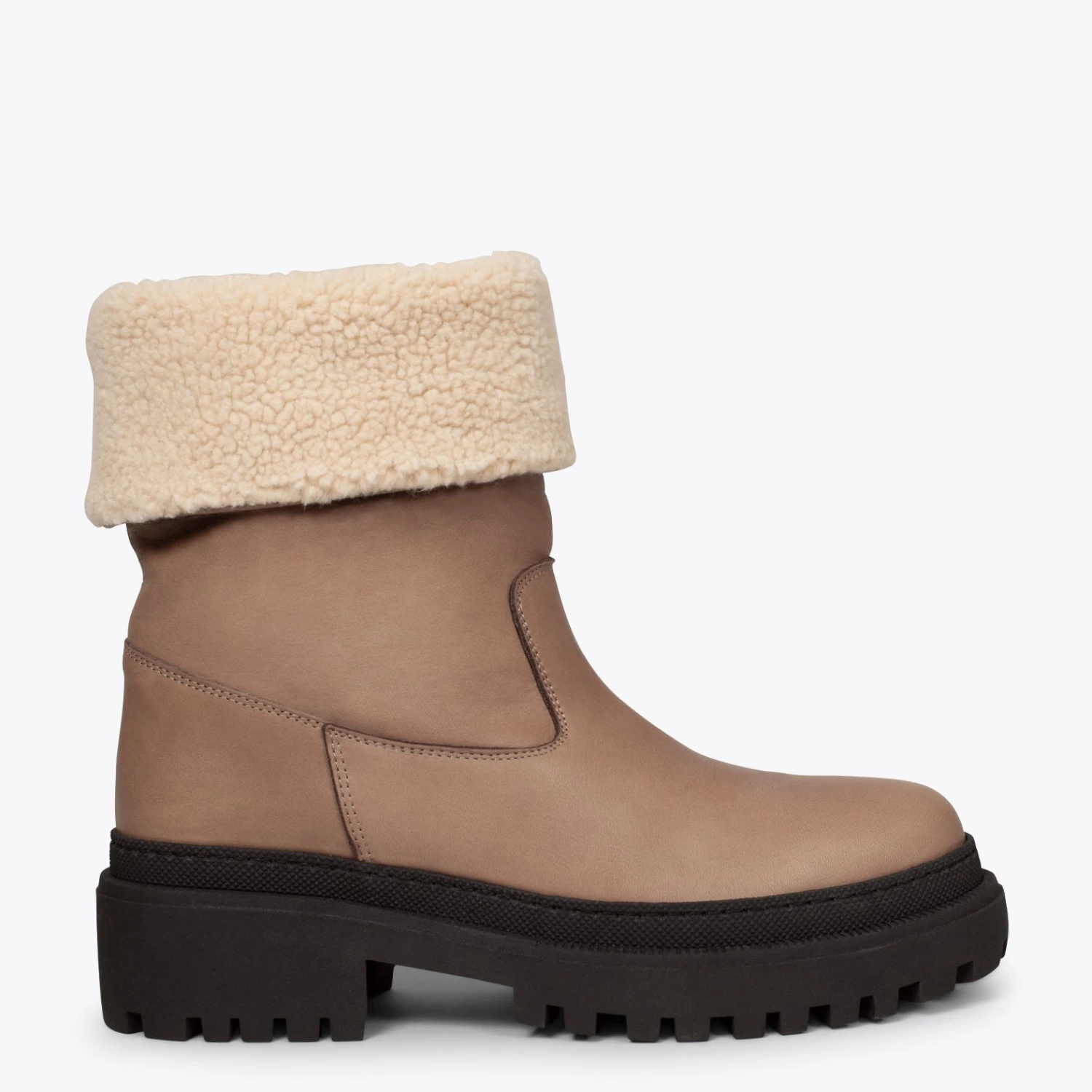 POLAR - Bottes TAUPE En Cuir Nappa