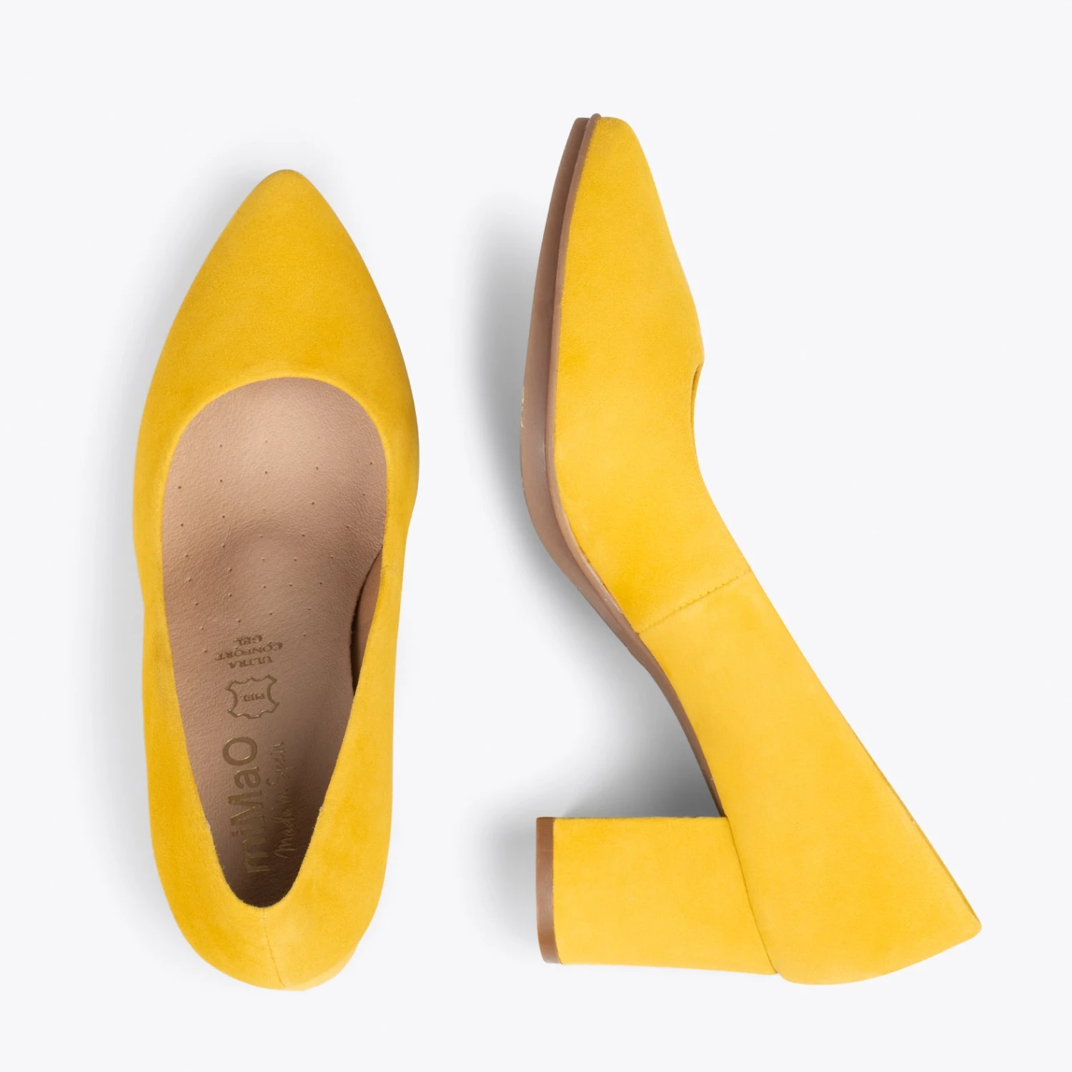 URBAN S - Chaussures à Talon Moyen En Daim JAUNE – Image 2