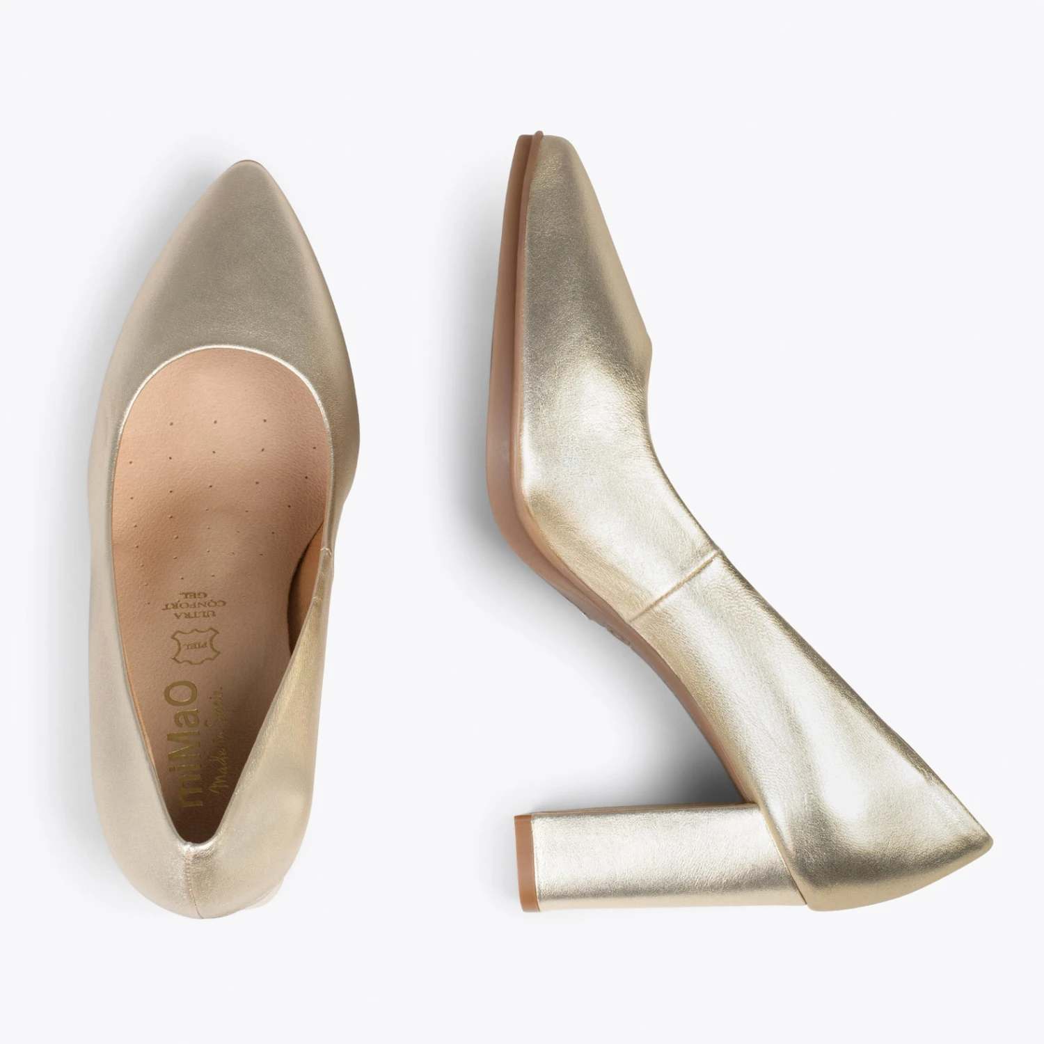 URBAN SPLASH - Chaussures à Talon Haut En Cuir DORÉ Métallisé – Image 2