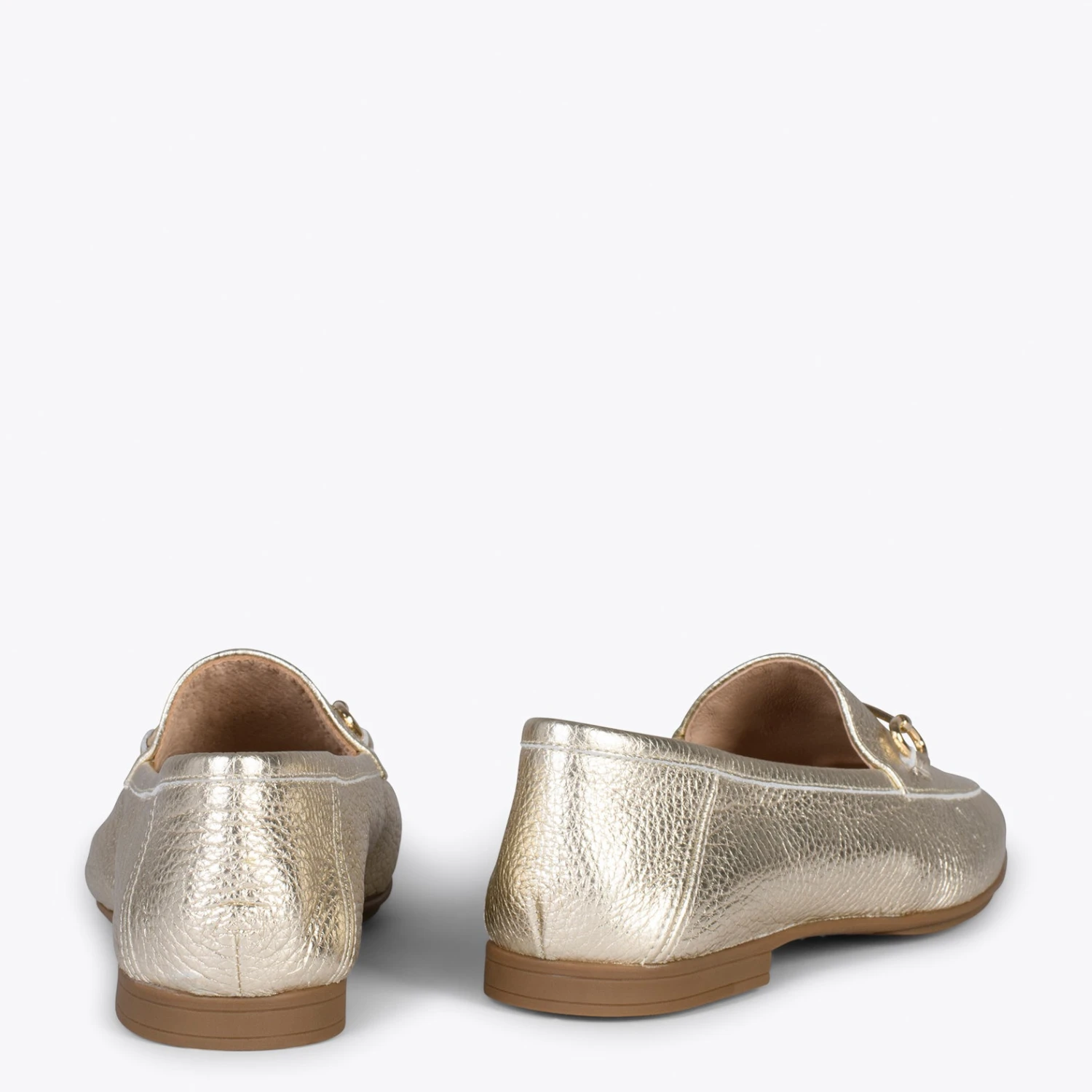 STYLE – Mocassins En Cuir Avec Détail Métallique PLATINE – Image 3