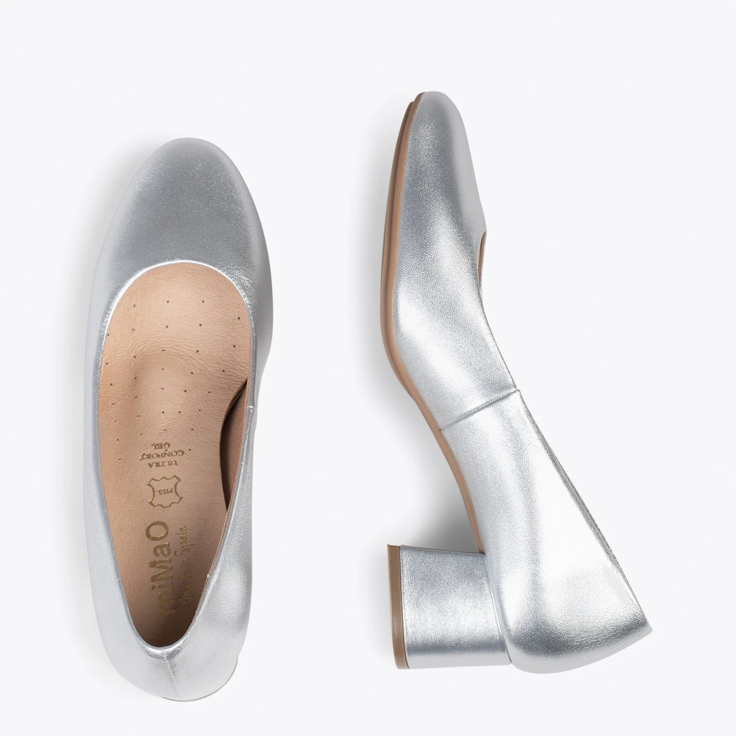 URBAN ROND SPLASH - Chaussures à Talon Bas ARGENTÉ En Cuir Métallisé – Image 2