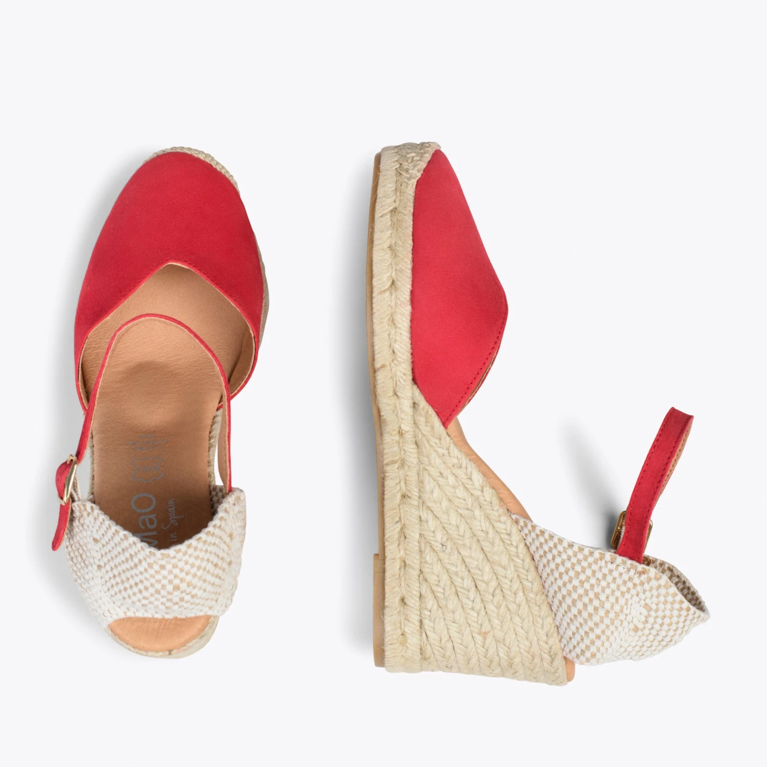 NERJA – Espadrilles à Talon Haut ROUGE – Image 2